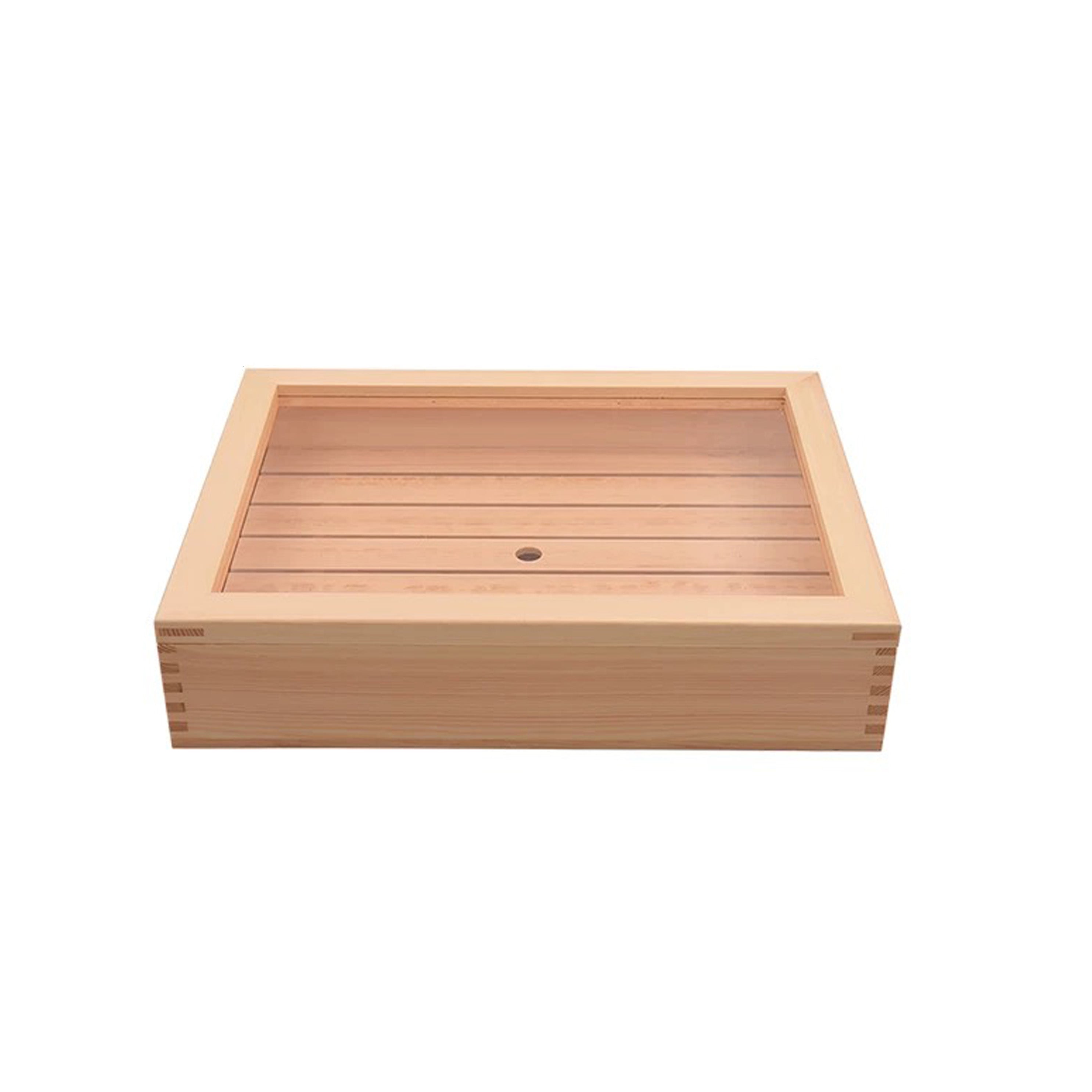 CHEFCO,WSB-4030,Wooden Sashimi Box /Sushi Neta Case with Acrylic Cover (40cm/15.7"L) - Chefcoca
