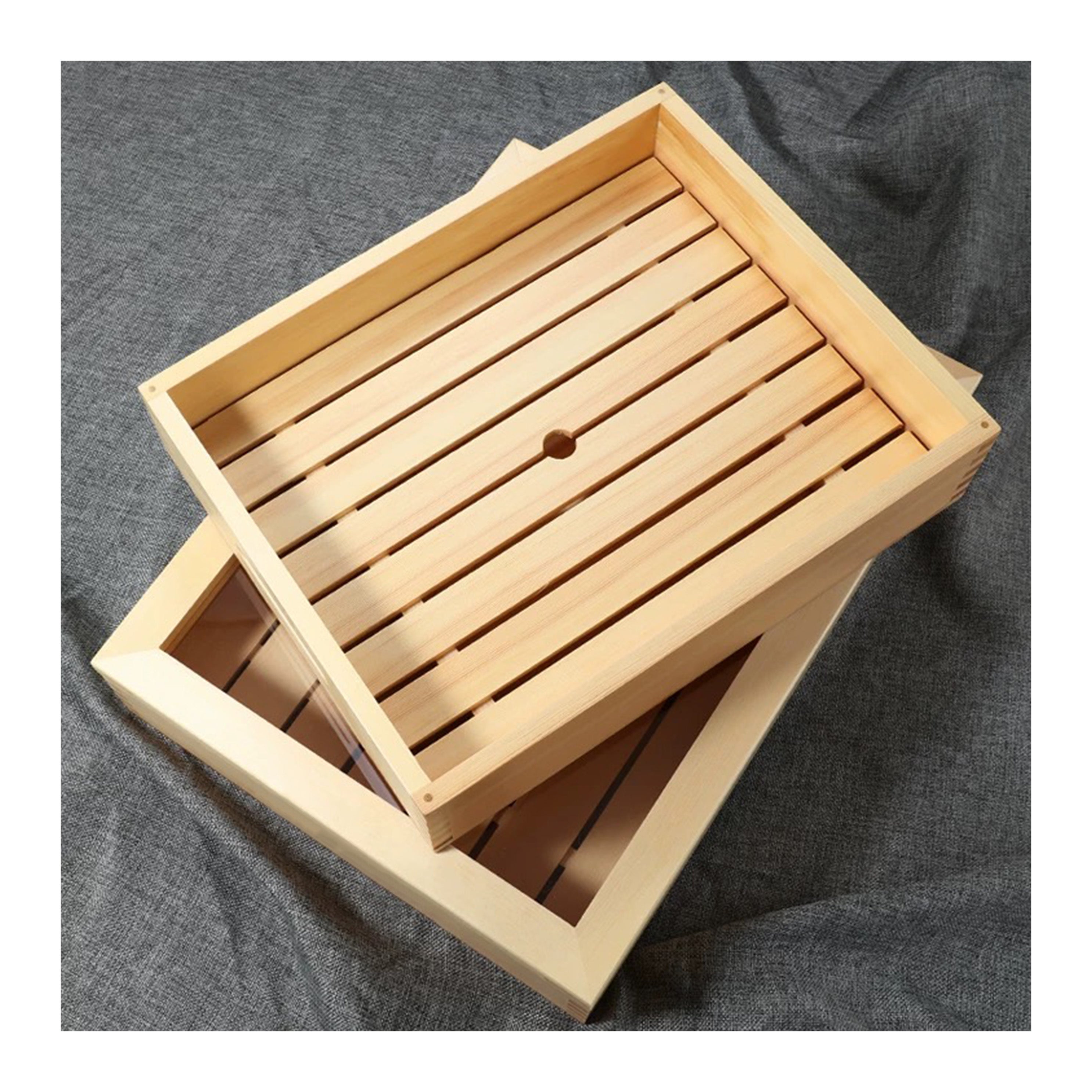 Wooden Sashimi box /Sushi neta Case with Acrylic Cover 13.78" (WSB-3528) - Chefcoca