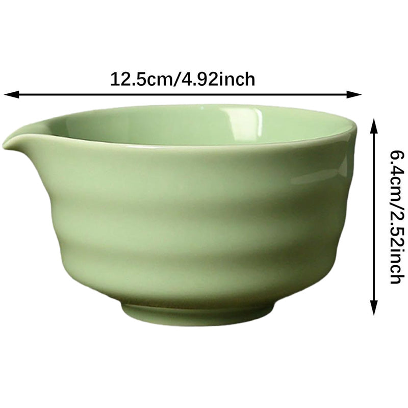 Japanese Matcha Bowl,Chawan Matcha Tea Bowl, Ceramic Bowl for Matcha,With Pouring Spout, 14cm Dia - Chefcoca