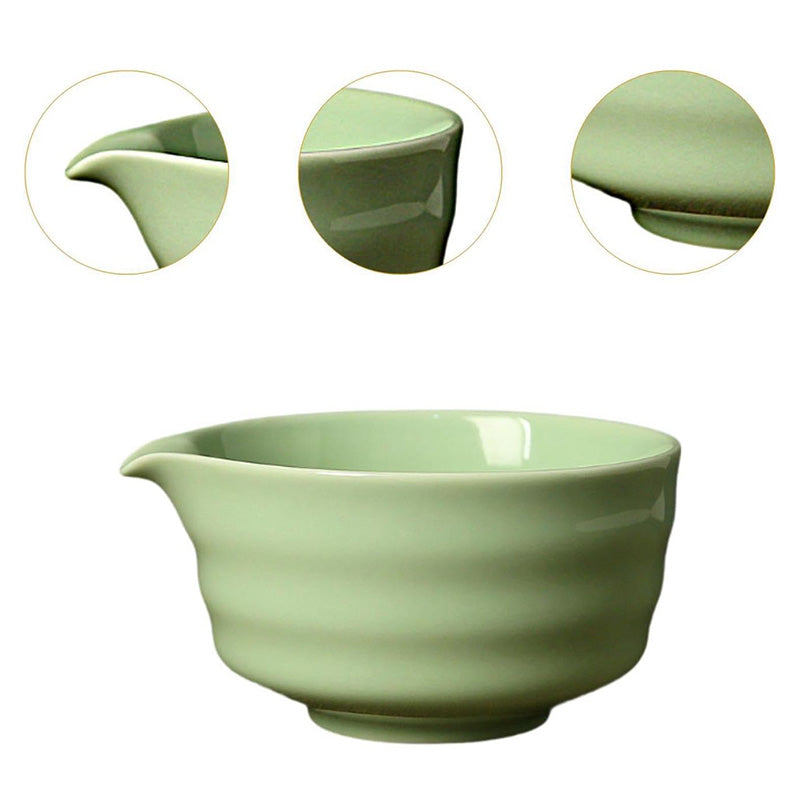 Japanese Matcha Bowl,Chawan Matcha Tea Bowl, Ceramic Bowl for Matcha,With Pouring Spout, 14cm Dia - Chefcoca
