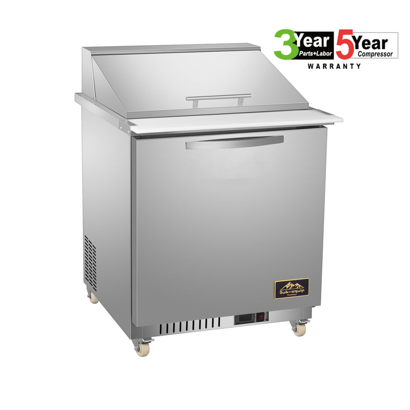 Sub-equip, 29" single door Salad and Sandwich Refrigerated Prep Table