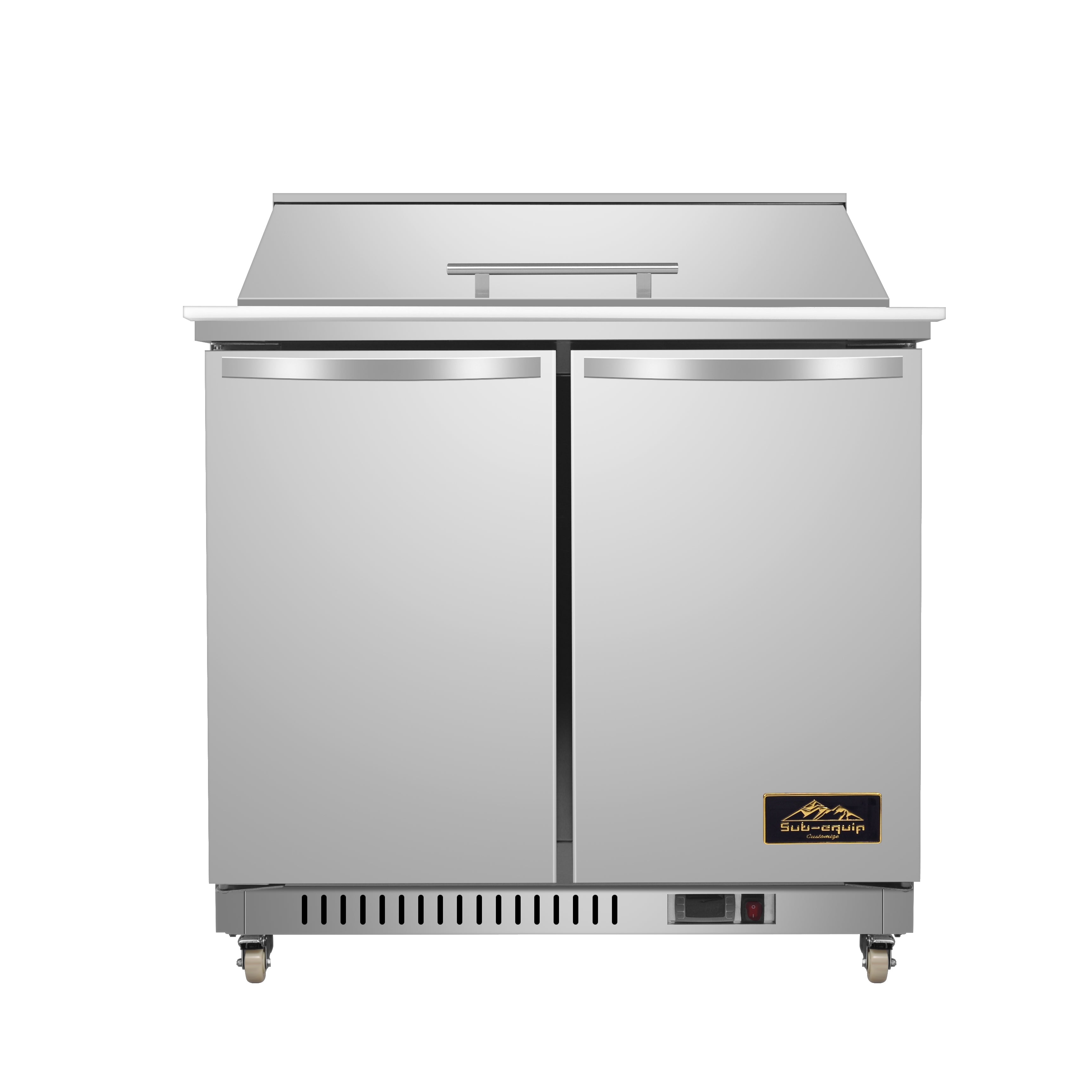 Sub-equip, 36" 2 door Salad and Sandwich Refrigerated Prep Table - Chefcoca