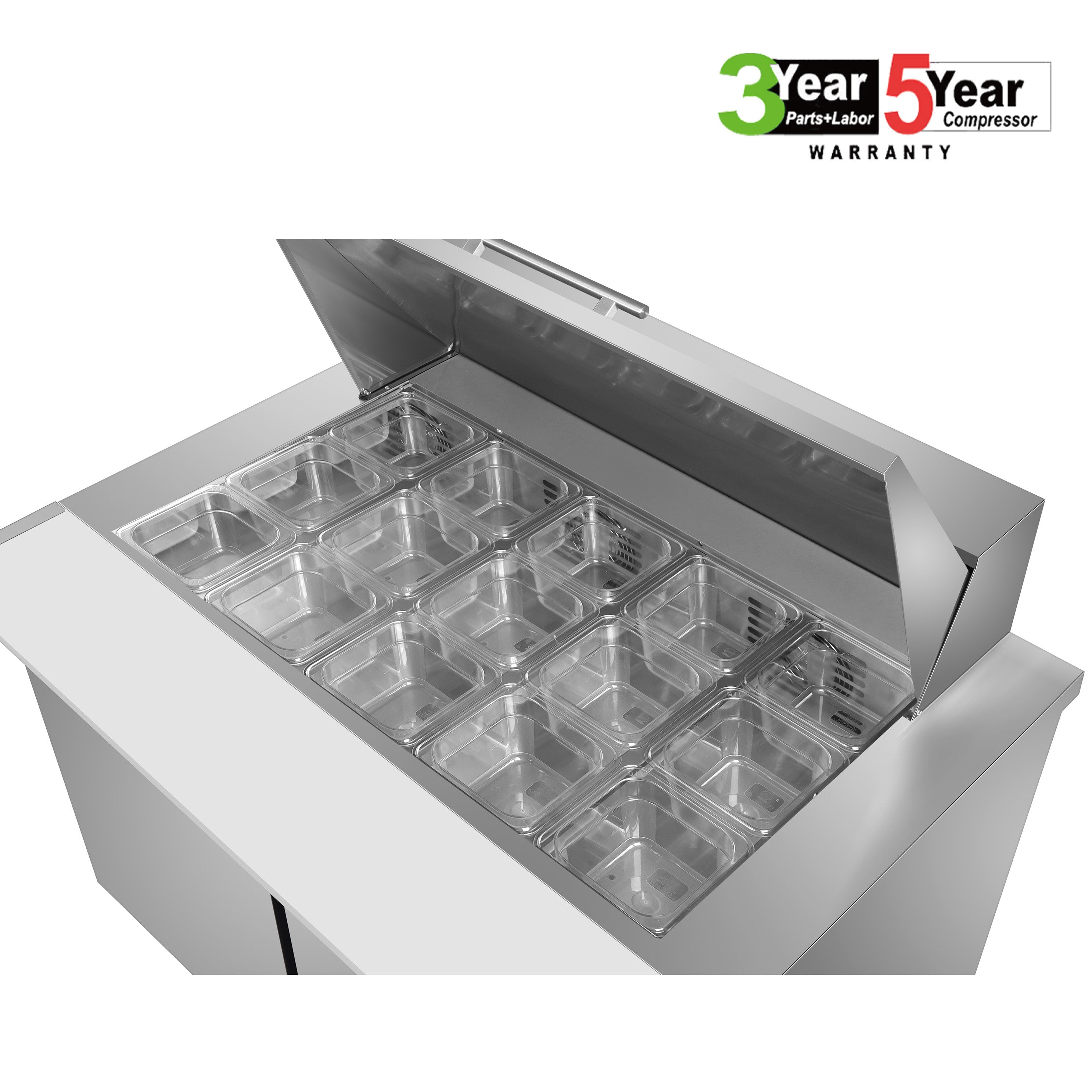 Sub-equip, 36" Mega Top Cooler Salad and Sandwich Prep Table With 2 Drawers - Chefcoca
