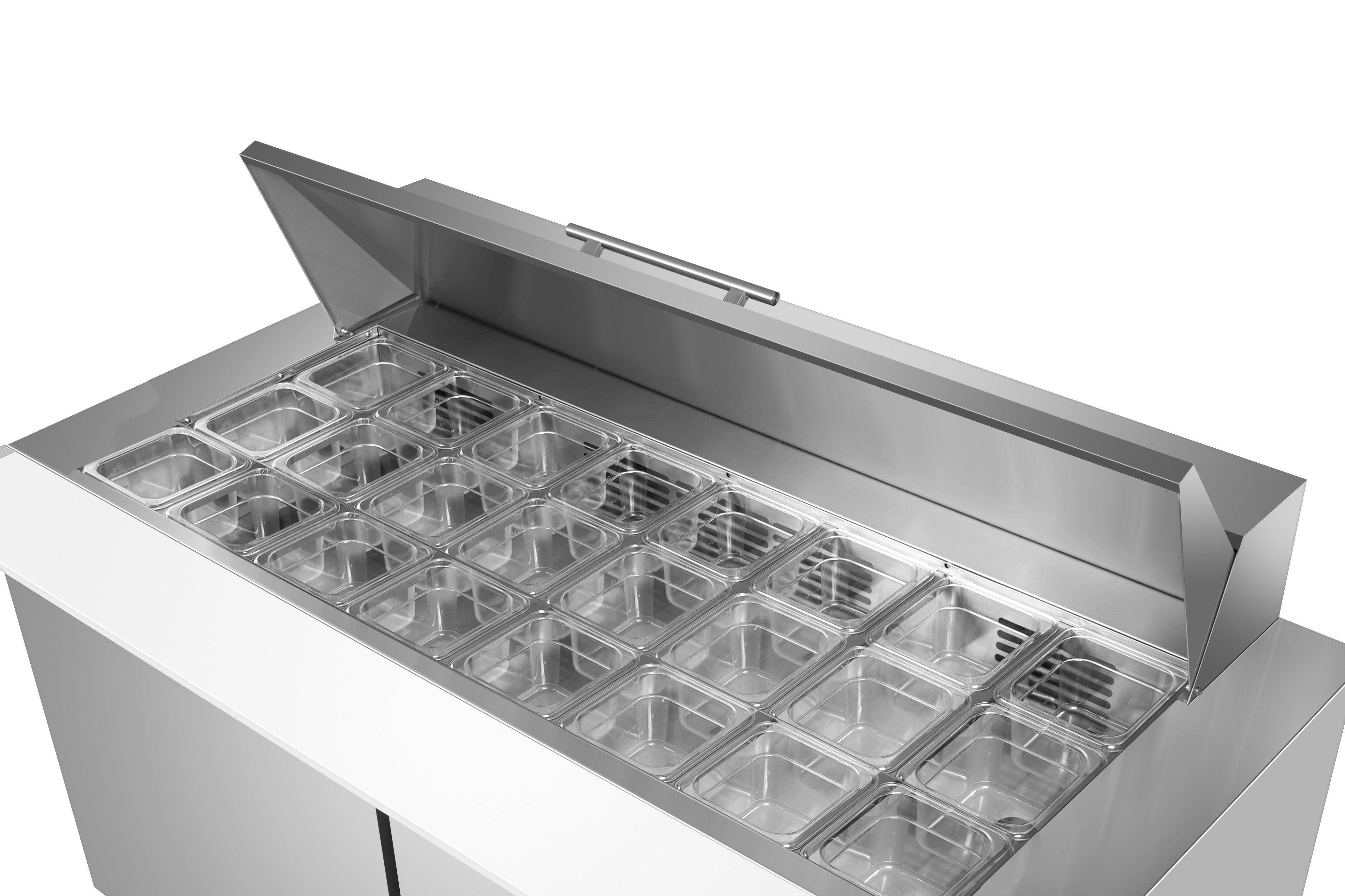 Sub-equip 60" Mega Top Cooler Salad and Sandwich Prep Table With Side Mounted Compressor - Chefcoca
