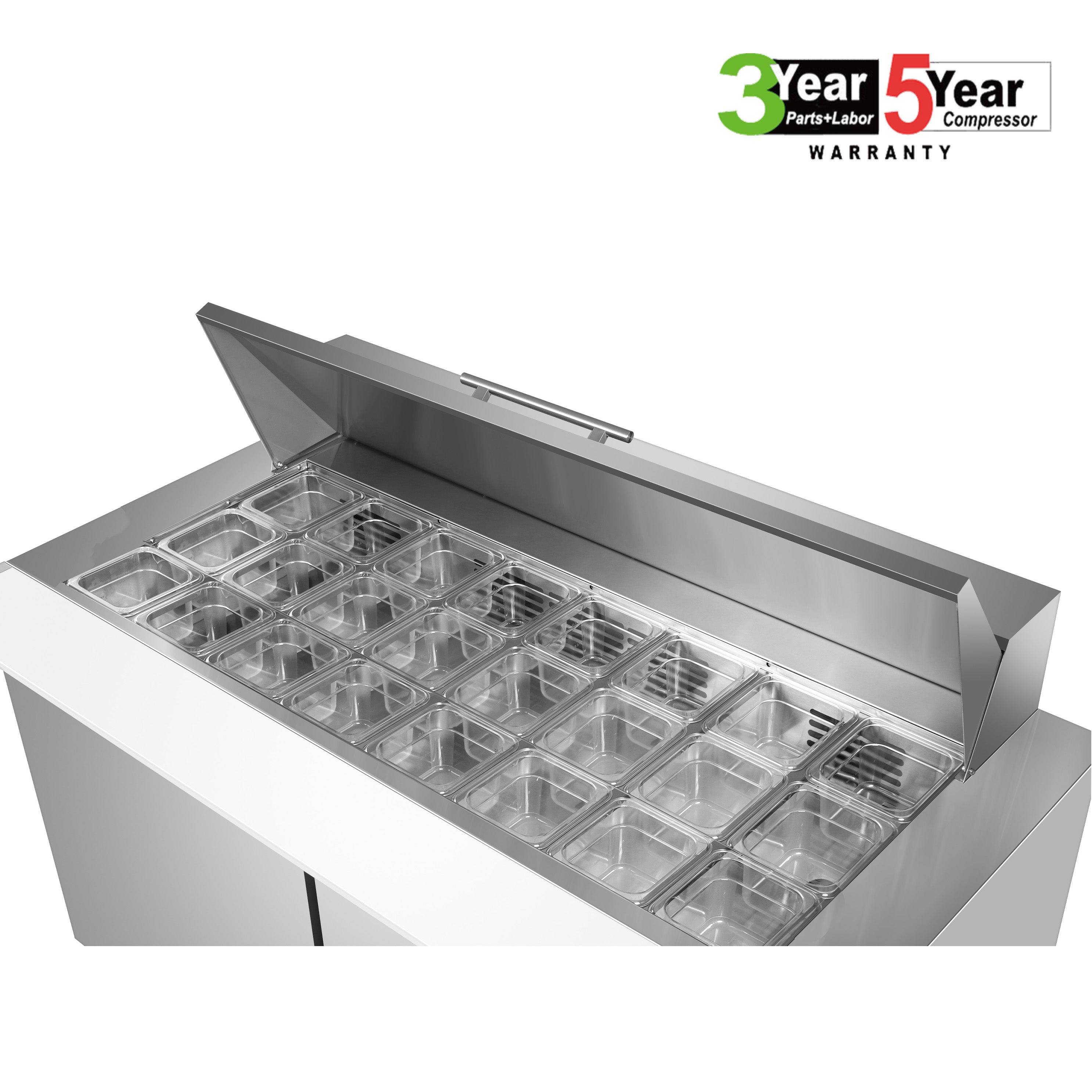 Sub-equip, 60" Mega Top Cooler Salad and Sandwich Prep Table - Chefcoca