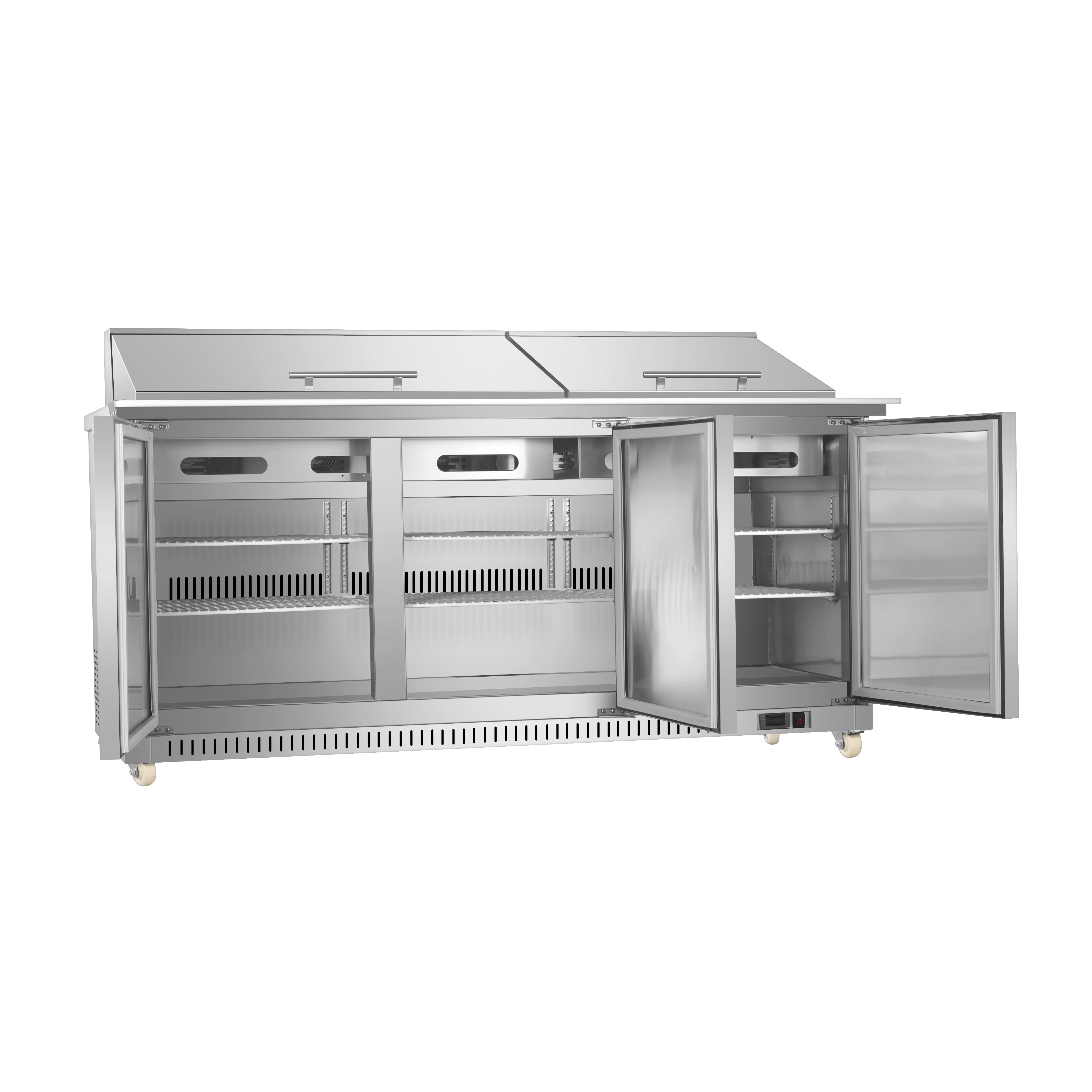 Sub-equip 72", 3 doors Salad and Sandwich Refrigerated Prep Table - Chefcoca