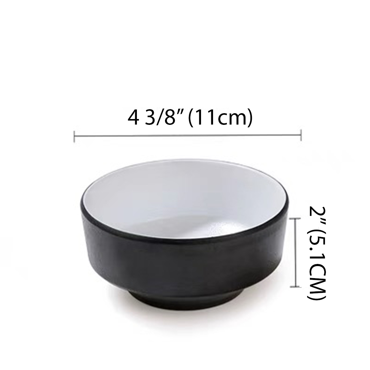 4.5"Small Melamine Bowl,Dark grey outer with white inner, Light Blue Dots pattern inner  (CT-010) - Chefcoca