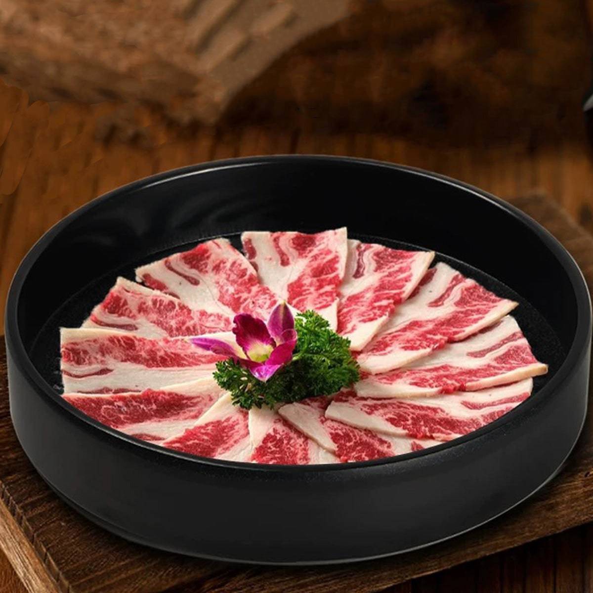 9.5"Black Matte Round Melamine Plate(CT-035) - Chefcoca