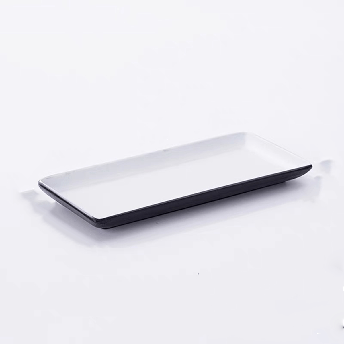 Rectangular Melamine Plate,Dark grey outer with white inner (CT-068) - Chefcoca