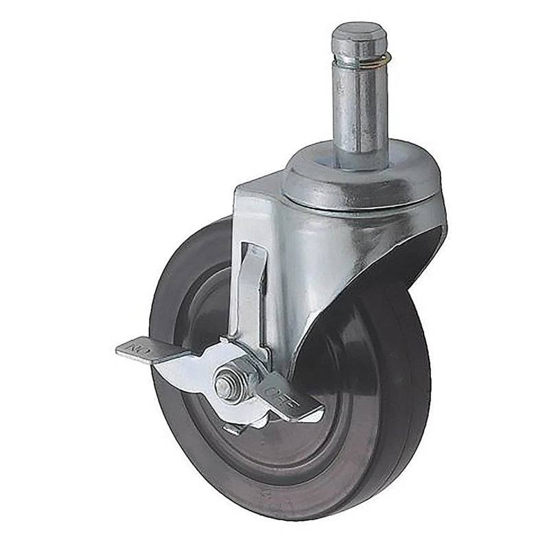 5” Rubber Casters for Wire Shelving Units – Set of 4 Swivel Casters (2 with Brake) - Chefcoca