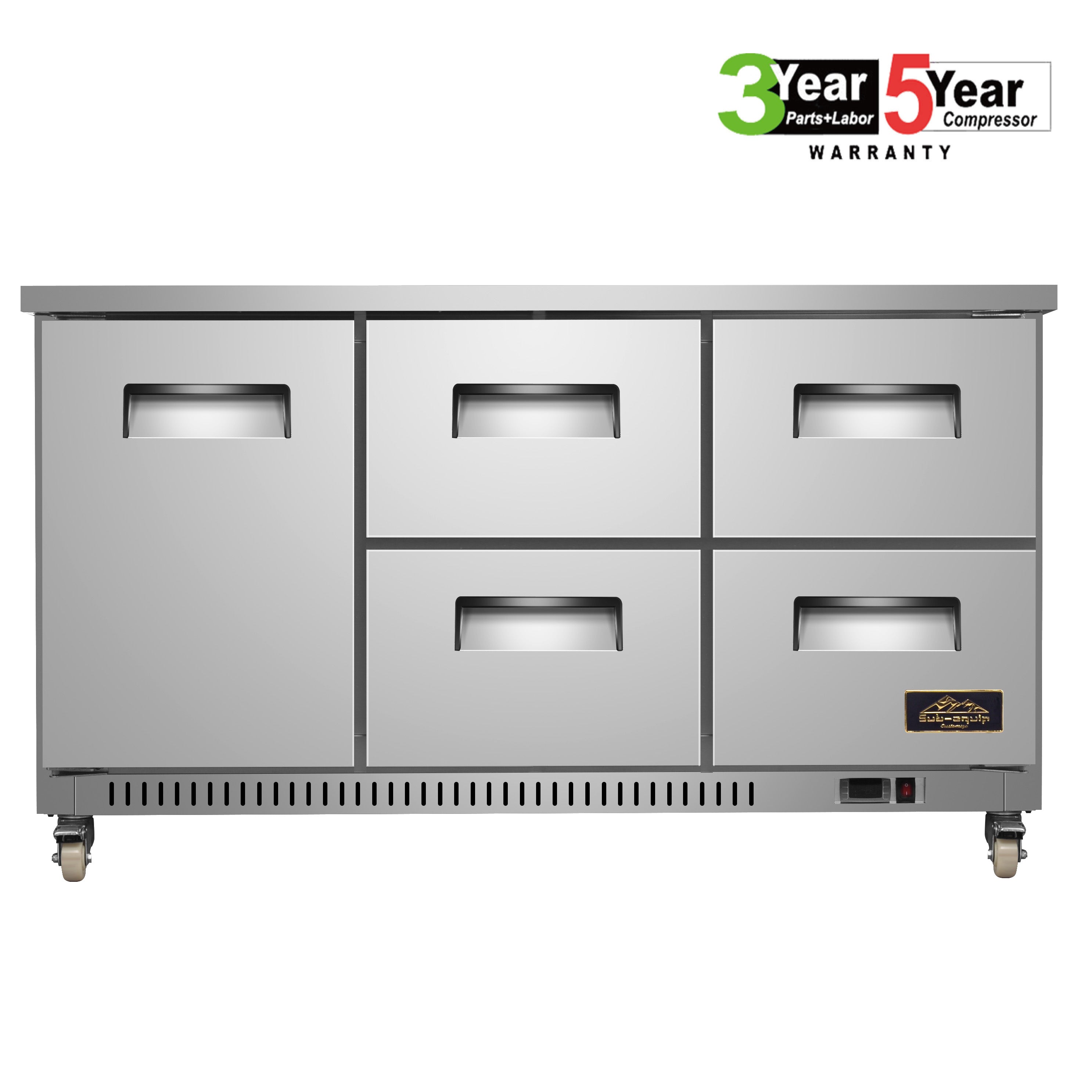 Sub-equip, 72" Under Counter Freezer with 4 Drawers - Chefcoca