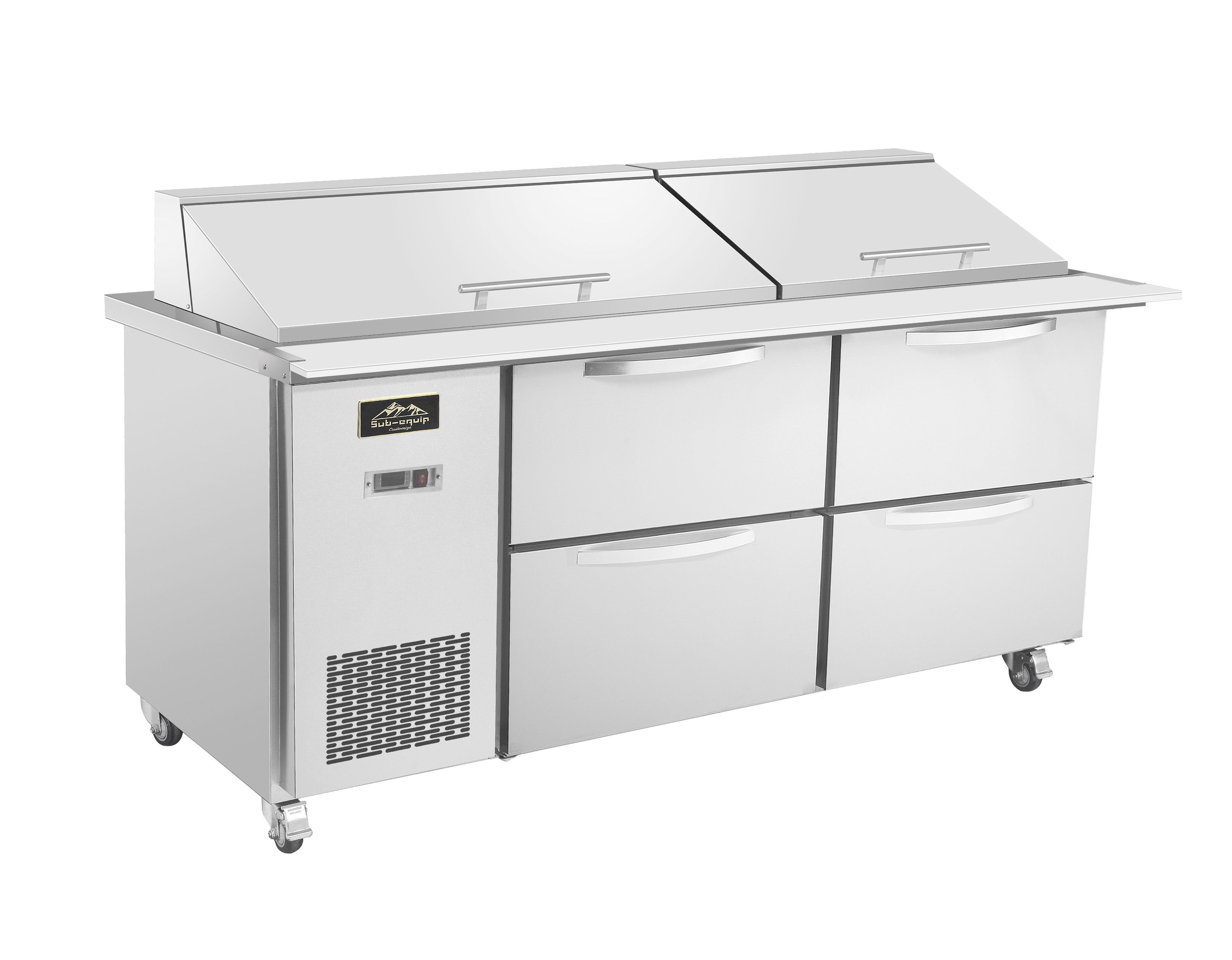 Sub-equip, 72"  Salad and Sandwich Refrigerated Prep Table With Side Mounted Compressor & 4 Drawers - Chefcoca