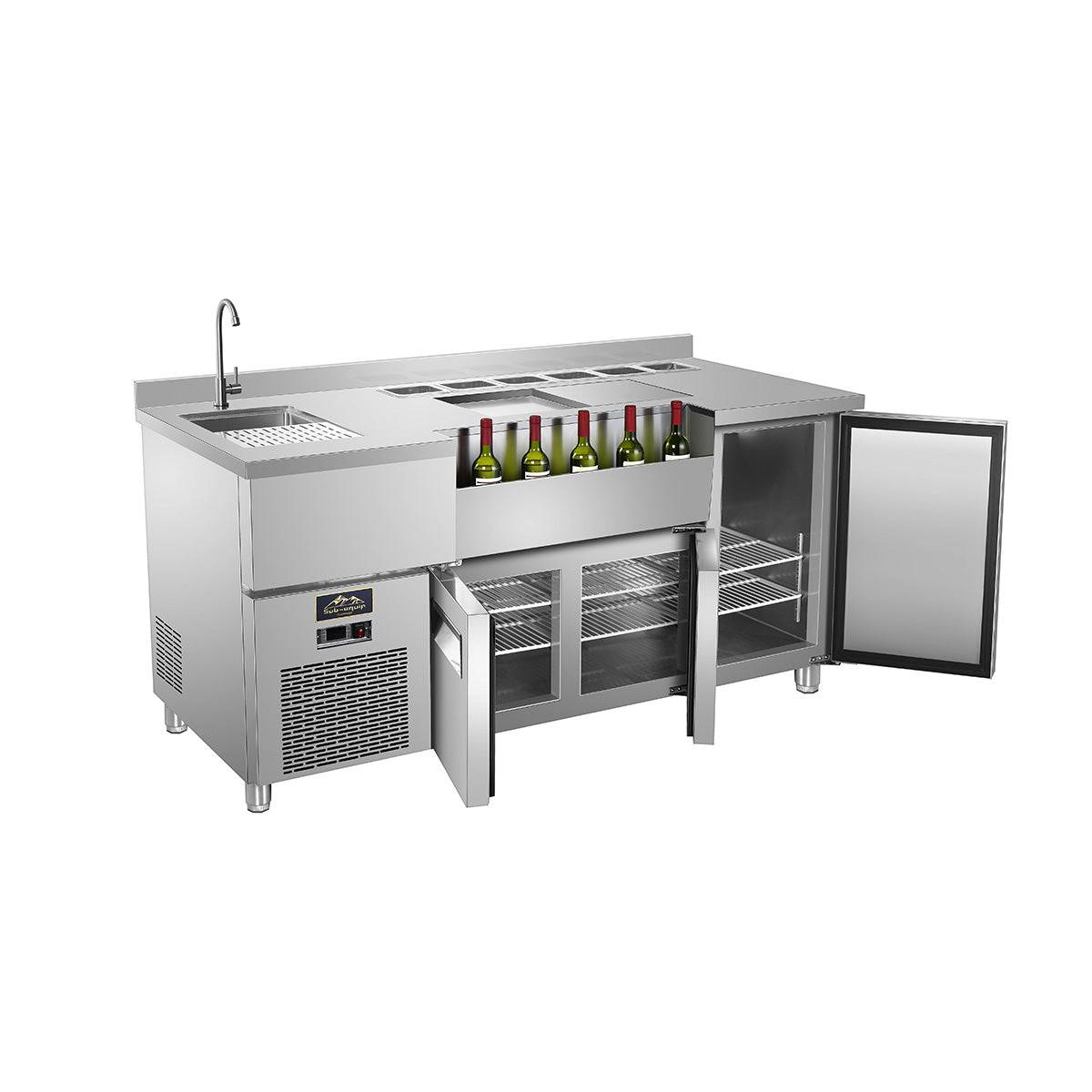 Sub-equip, 72" Commercial Workstation Refrigerator - Chefcoca