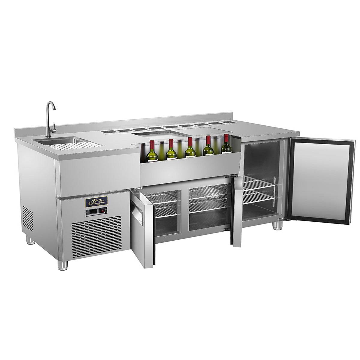 Sub-equip, 96" Commercial Workstation Refrigerator - Chefcoca