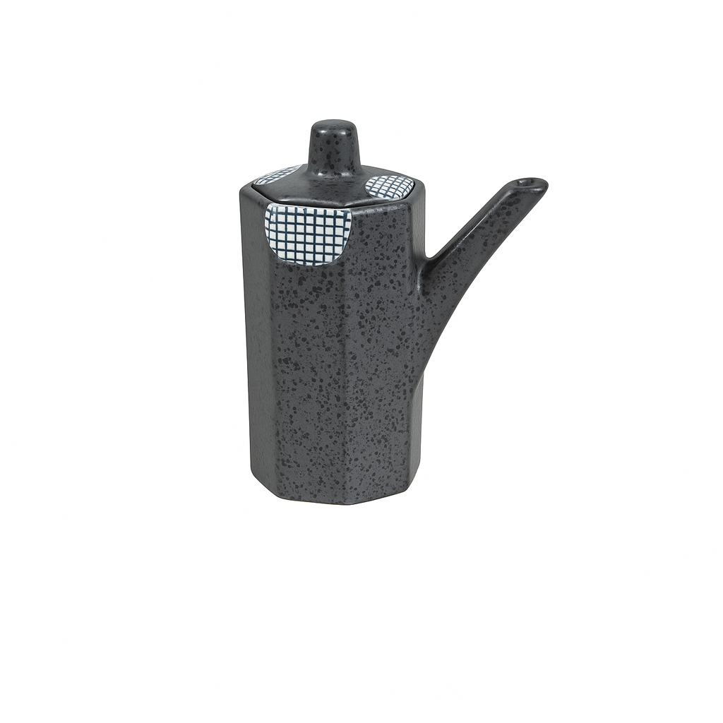 Chefco, CSB-1,3.75" H Ceramic Heritage Waves Octagonal Sauce Bottle - Chefcoca