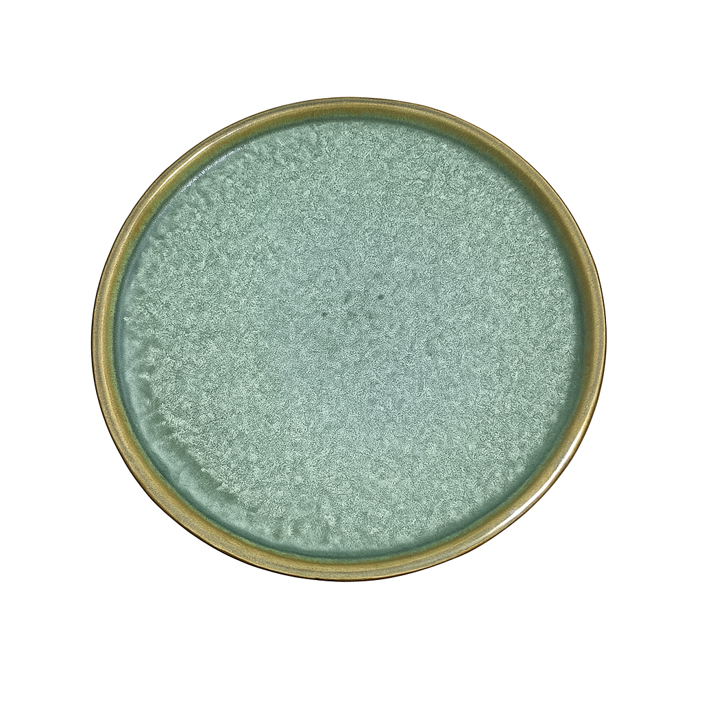 Chefco,GR2002,8'' Dia Ceramic Green Round Flat Plate