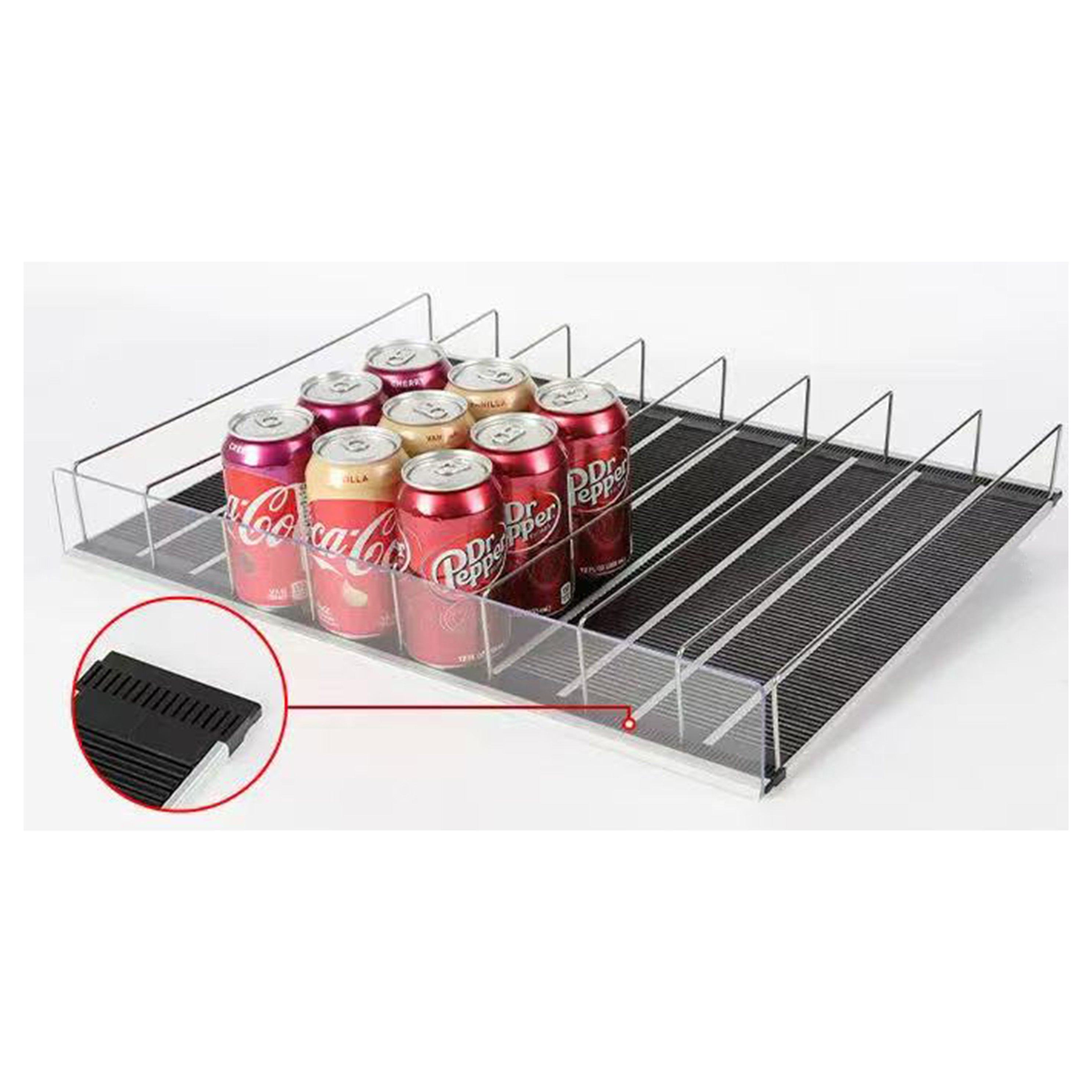 Chefco, 20-1/4"x 21-7/8" Gravity Roller Shelf – Aluminum Alloy, sliding shelf with roller feed track for refrigerator - Chefcoca