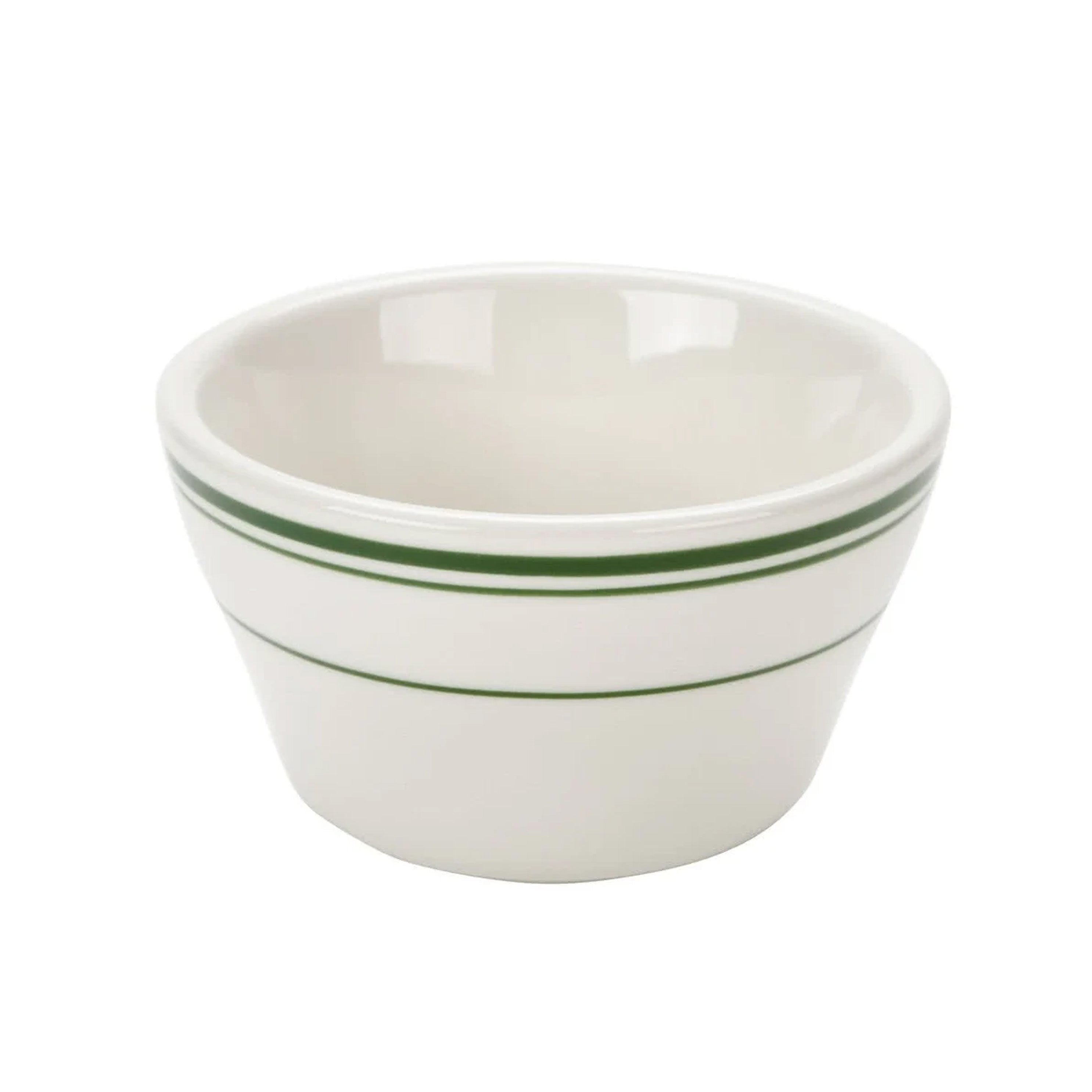 Chefco, VIC-4 Green Bands Bouillon Bowl, 7.25 oz, 4"Dia X 2.25"H, China, American White
