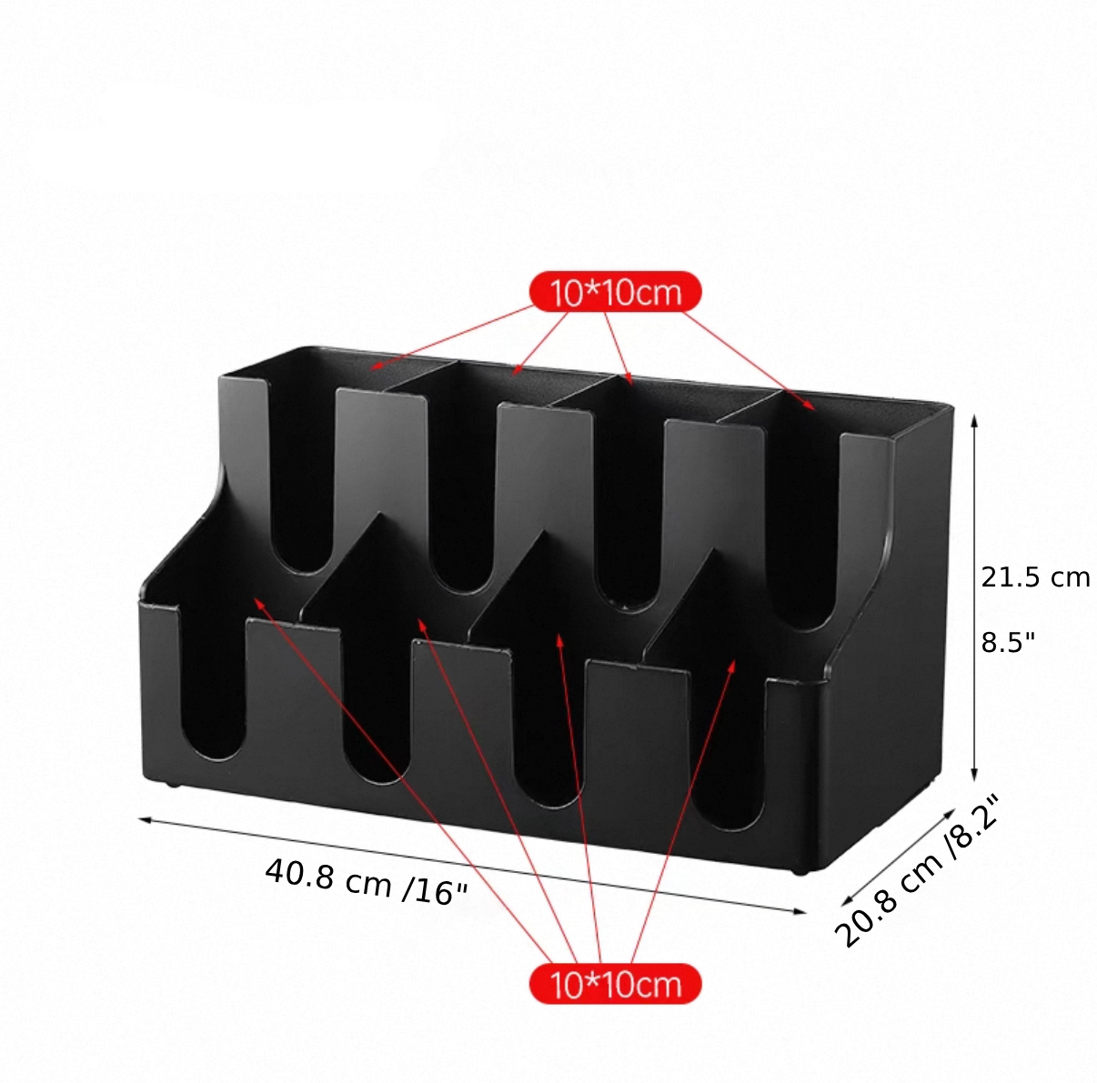 Chefco, JD-86231B,Black Beverage Station Organizer, 8 Compartments - Chefcoca