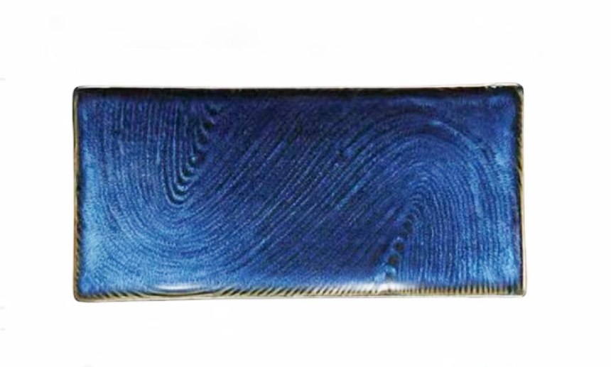 Chefco,JS331603,13.2"Ceramic Rectangular Dark Blue Plate