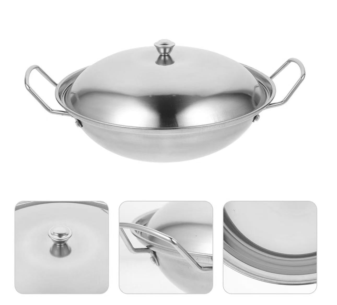 Chefco,SW-11, Stainless Steel Pan With a Lid -26.5cm/10.4" Dia - Chefcoca