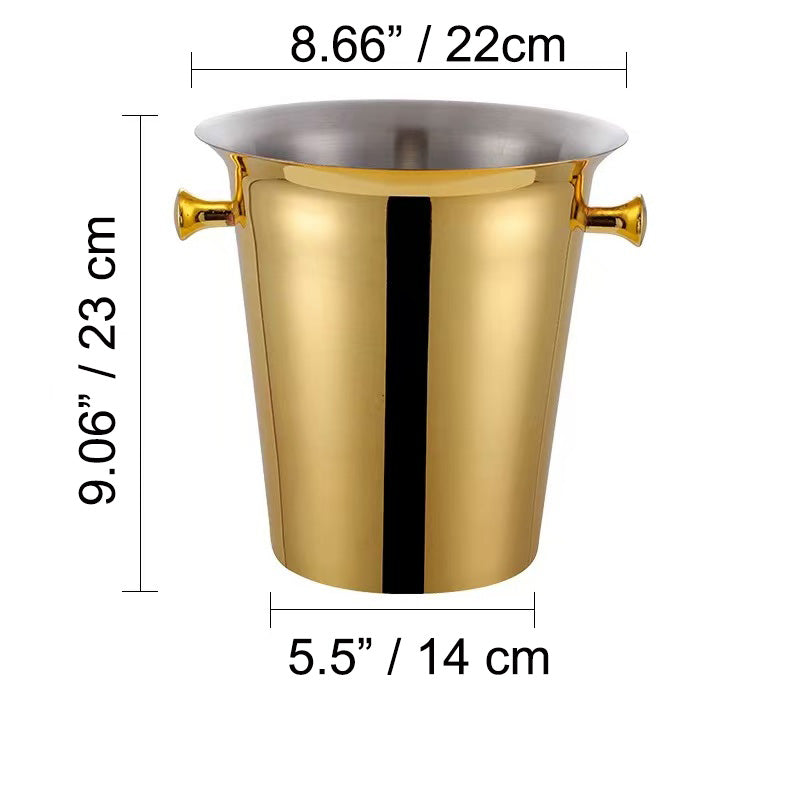 Chefco,WB-5.0G, Stainless Steel Wine Bucket, Gold, 5L - Chefcoca