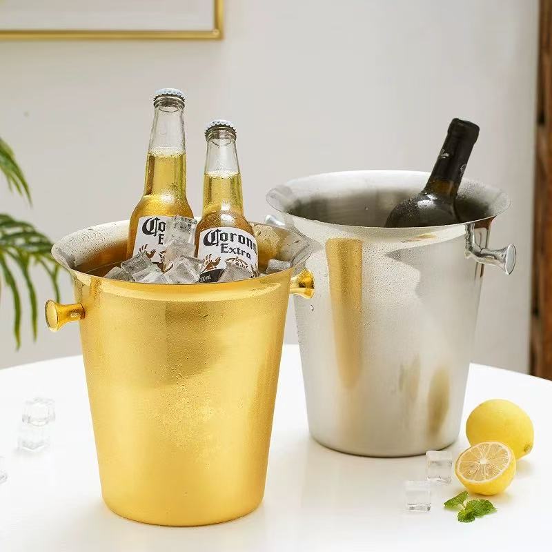 Chefco, Stainless Steel Wine Bucket, Gold, 5L - Chefcoca