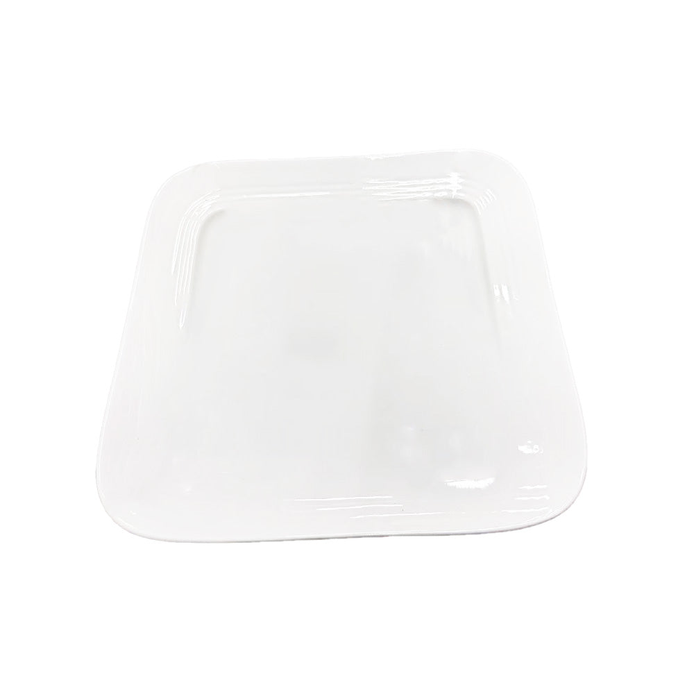Chefco, 8" Square Rim Plate - Ceramic, White (PT00157) - Chefcoca