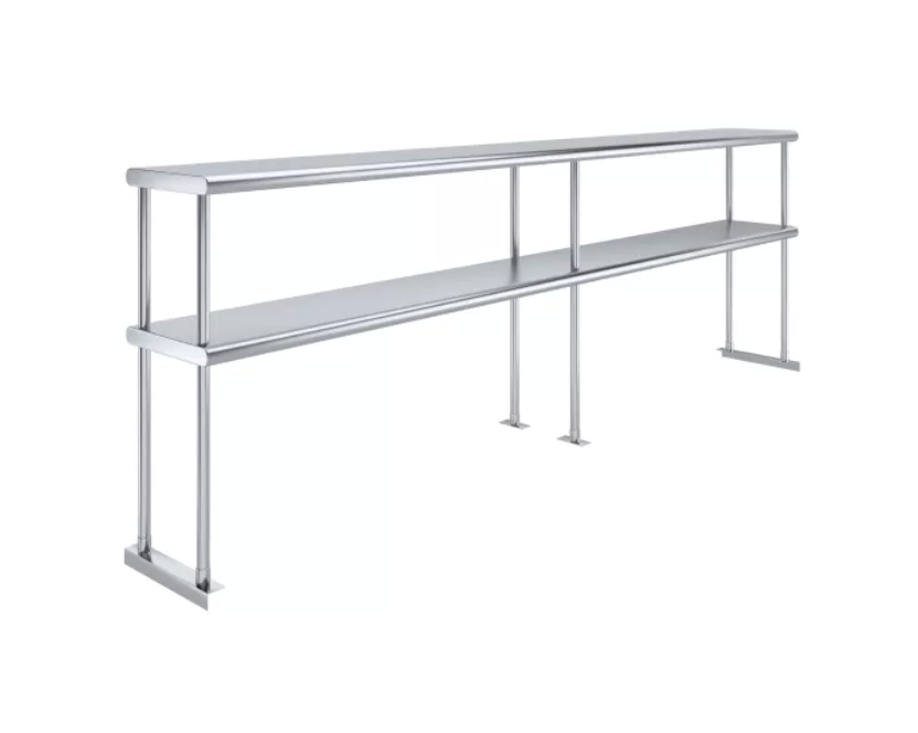 Metal304, DOS-1484-418,18-Gauge Stainless Steel Double Deck Overshelf (14"X84"X32"H )