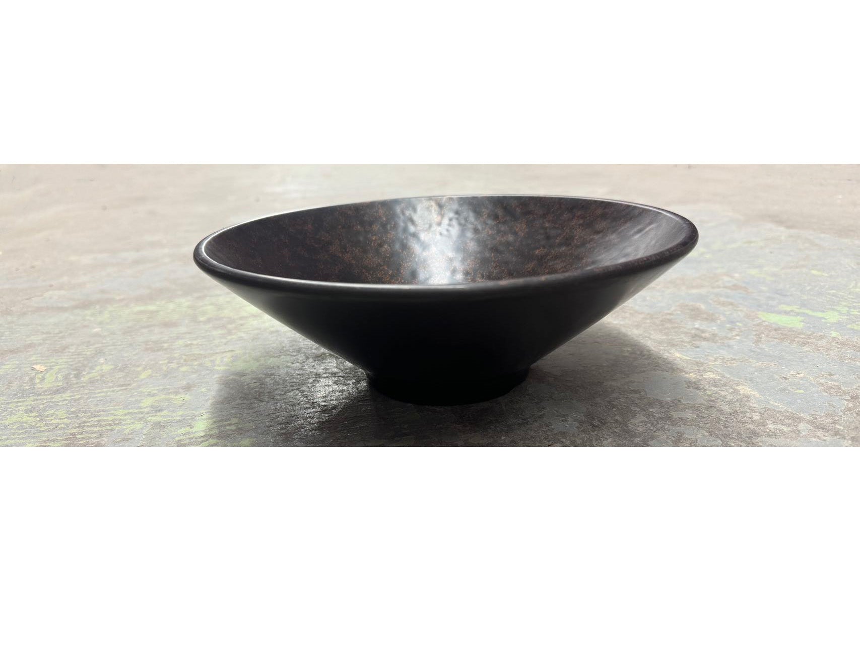9.8" Melamine Dark Brown Round Bowl with golden dots (YJXP-053) - Chefcoca