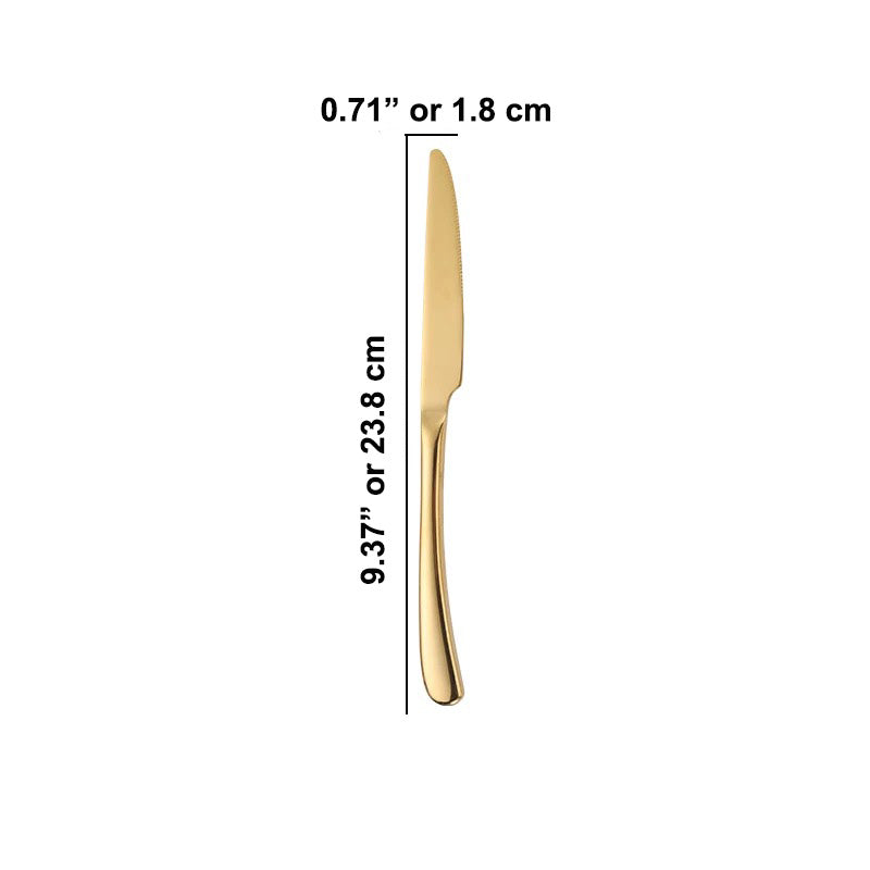 886-18,Gold Heavy Dinner Knife (12 pcs) - Chefcoca