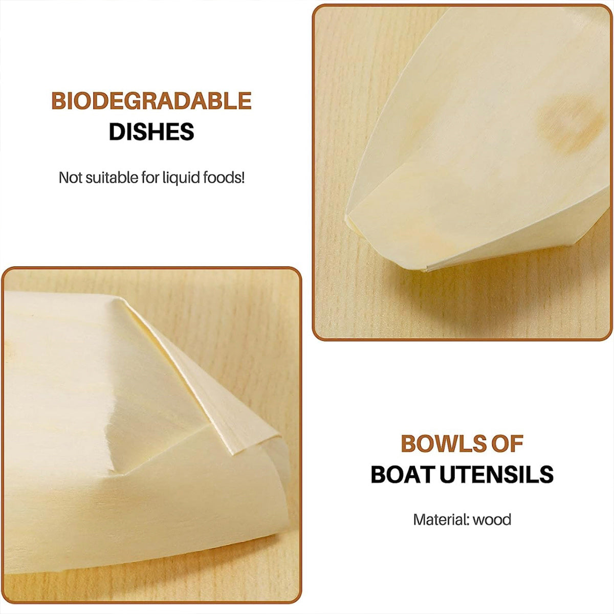Disposable Pine Serving Boat - Chefcoca