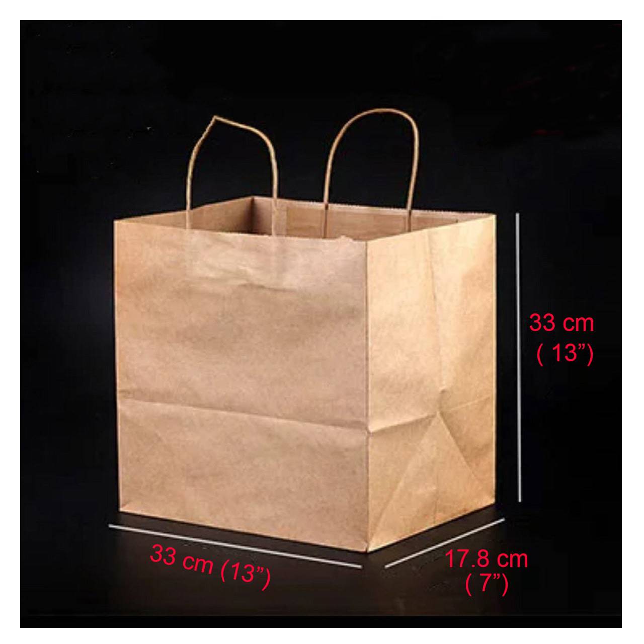 200 Pcs, ECO Friendly Kraft Paper Bags with Recycled Twist Handle (PB-1373/EM-1373) - Chefcoca