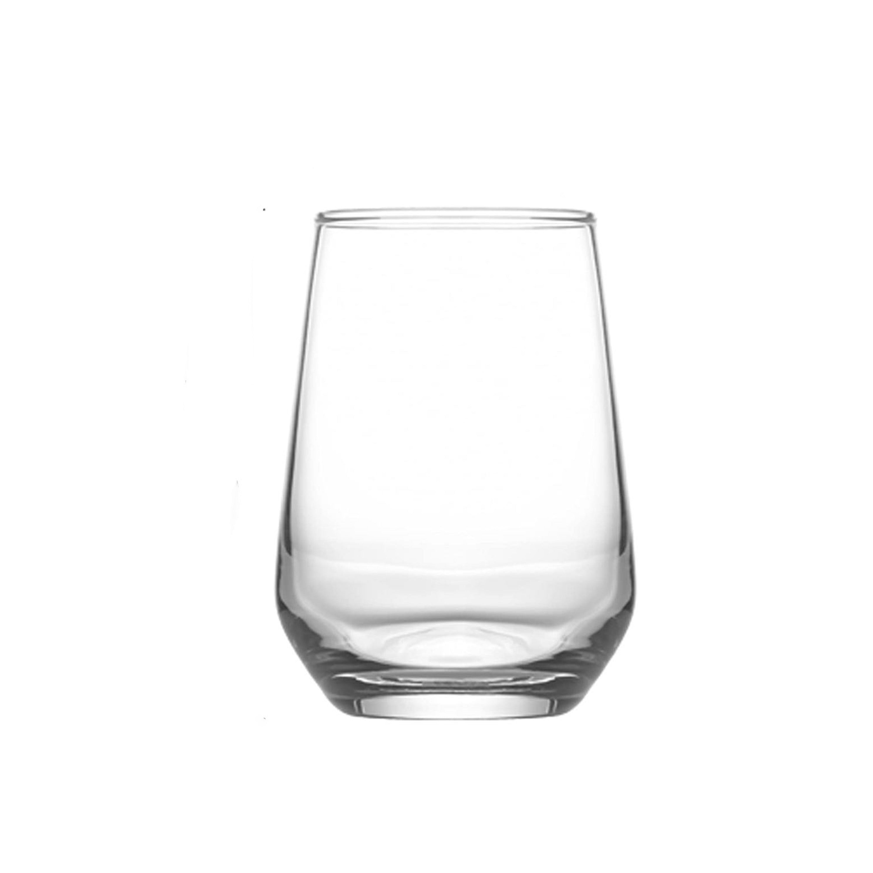 Tinted Beverage Glass, Clear  (12 pcs) 390 ML - Chefcoca
