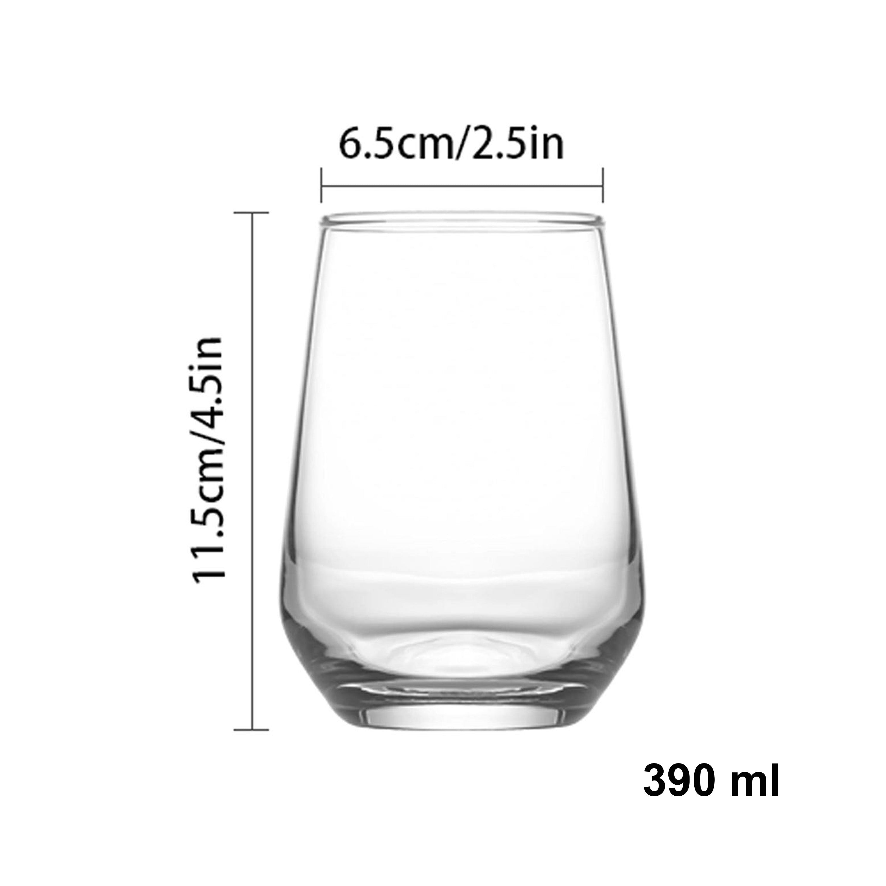 Tinted Beverage Glass, Clear  (12 pcs) 390 ML - Chefcoca