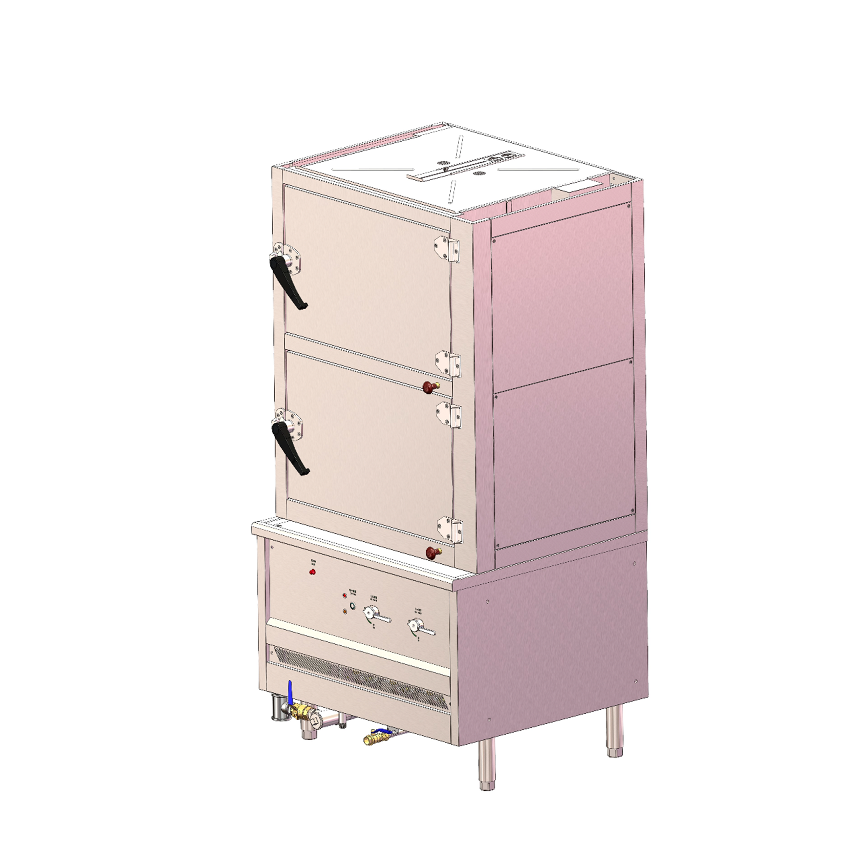 Turbo Range, ESC-3-S1, Freestanding Gas Steam Cabinet-143,000 BTU, Two Deck