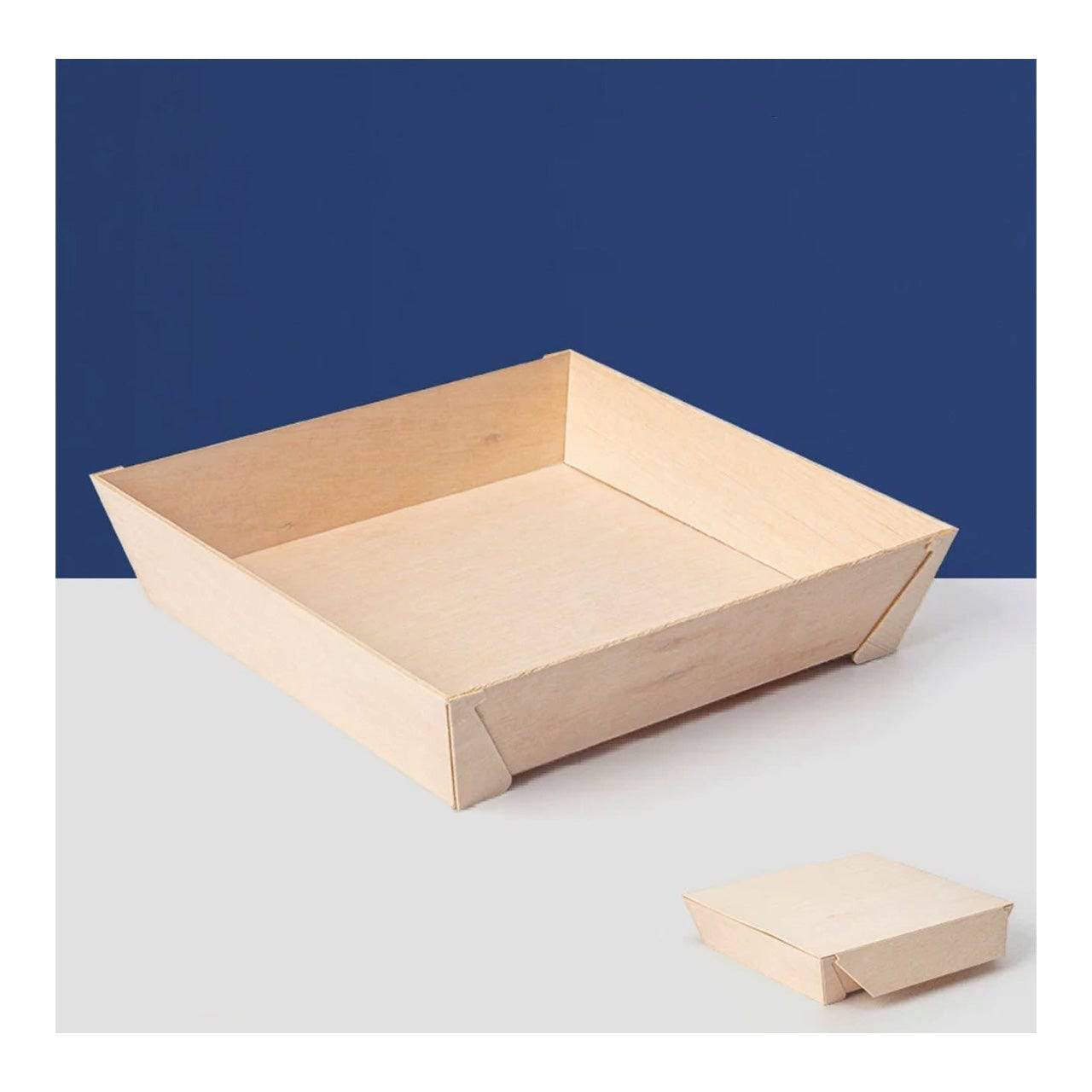 25 Sets, Eco-Friendly Wooden Take away Food Packing  Containers (8 5/8"x8 5/8"x1 5/8"H) - Chefcoca