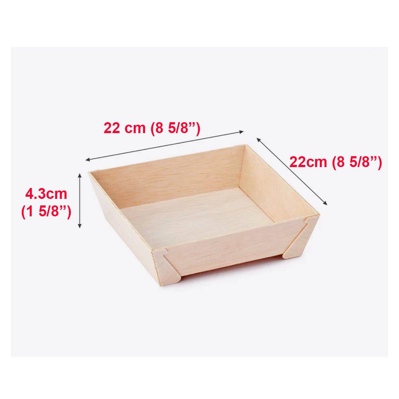 25 Sets, Eco-Friendly Wooden Take away Food Packing  Containers (8 5/8"x8 5/8"x1 5/8"H) - Chefcoca