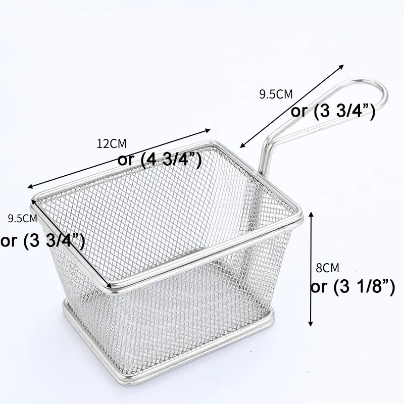 Mini Square Fry Serving Basket-(FBM-12510) - Chefcoca