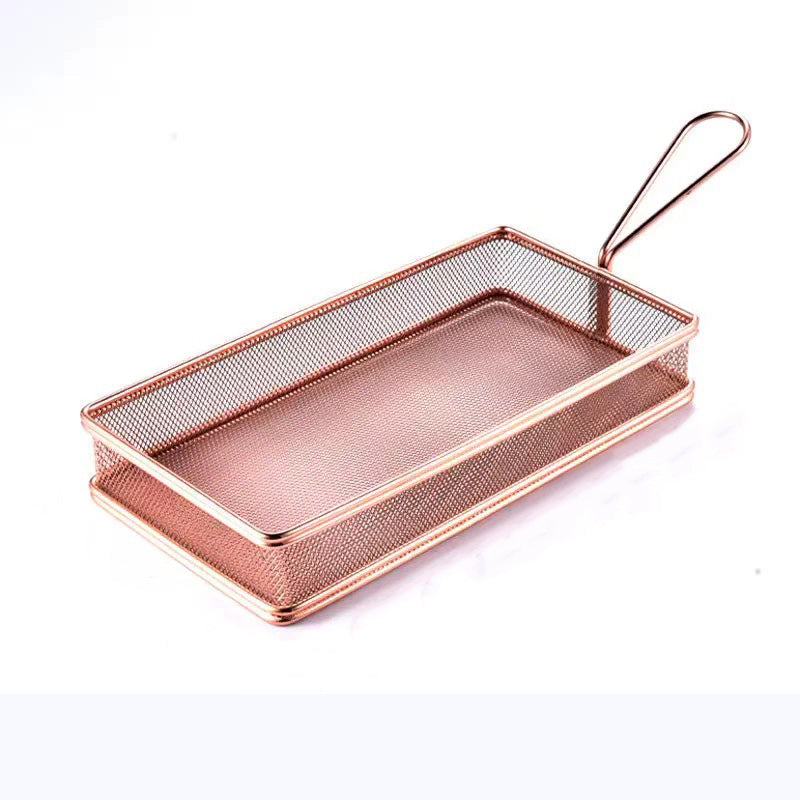 Mini Rectangular Fry Serving Basket (FBM-25513G) - Chefcoca