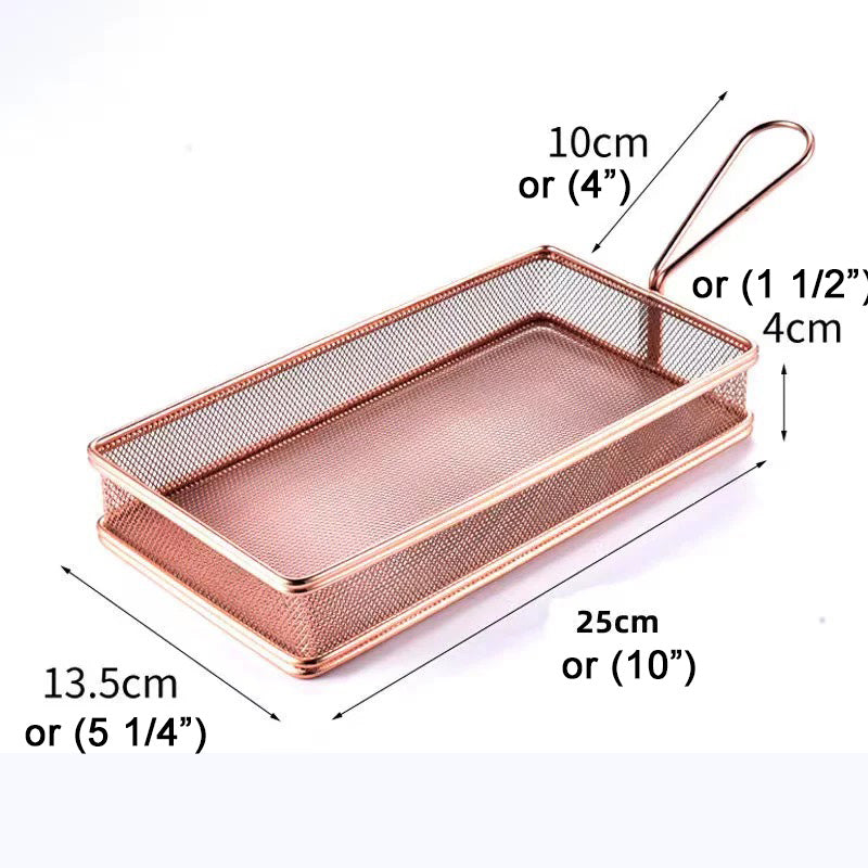Mini Rectangular Fry Serving Basket (FBM-25513G) - Chefcoca