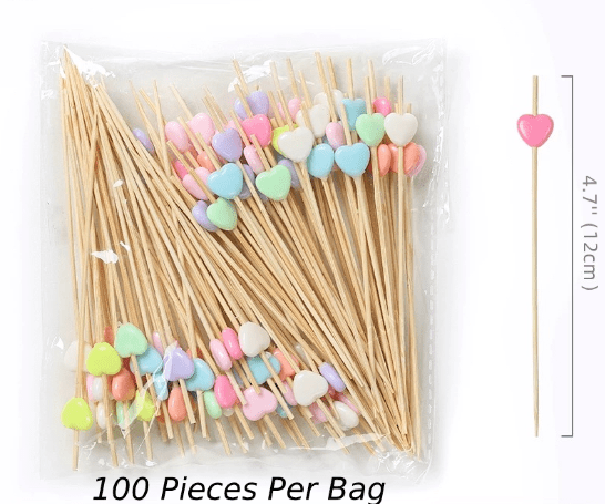 Cocktail Picks Handmade Bamboo Toothpicks 4.7'' Multicolor Dice (100 Pieces) - Chefcoca