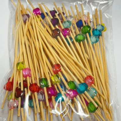 Cocktail Picks Handmade Bamboo Toothpicks 4.7'' Multicolor Dice (100 Pieces) - Chefcoca
