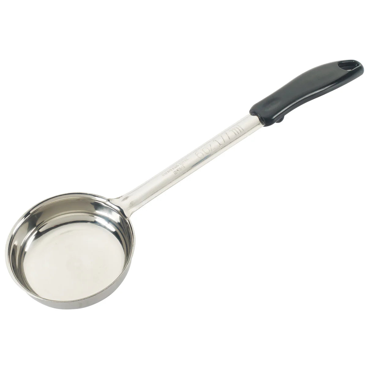 FPS-6 - 6oz Solid Food Portioner, One-piece, Black, S/S - Chefcoca