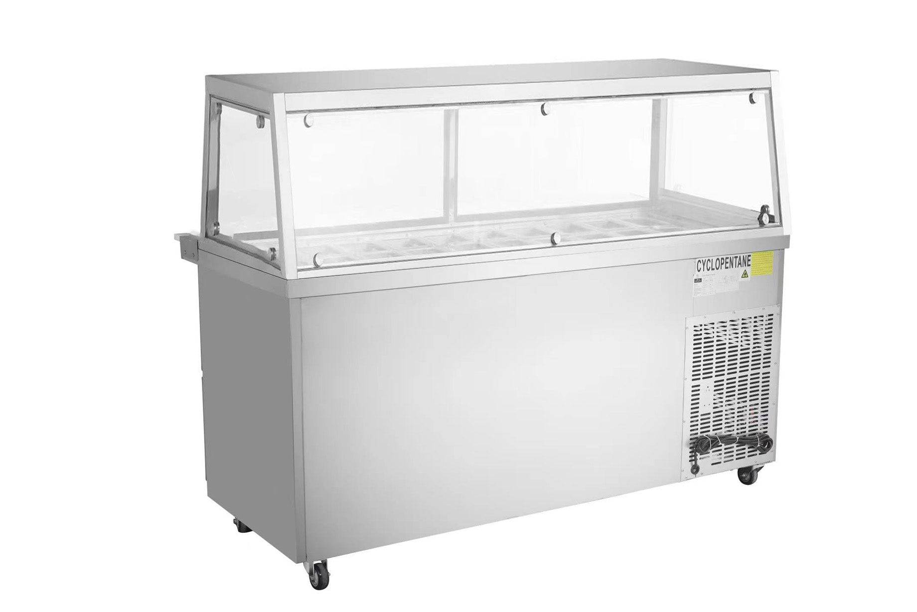 Sub-equip, 60"Prep Table Refrigerator with Sneeze Glass - 1 Door and 2 Drawers - Chefcoca