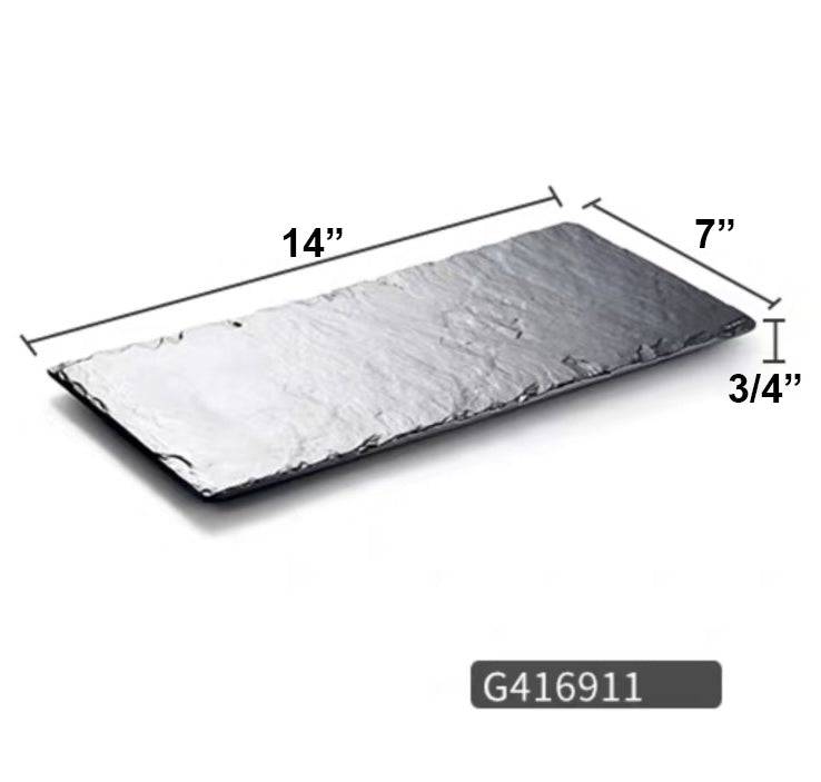 Matte Black Melamine Slab Plate (G416910/G416911/M418093B) - Chefcoca