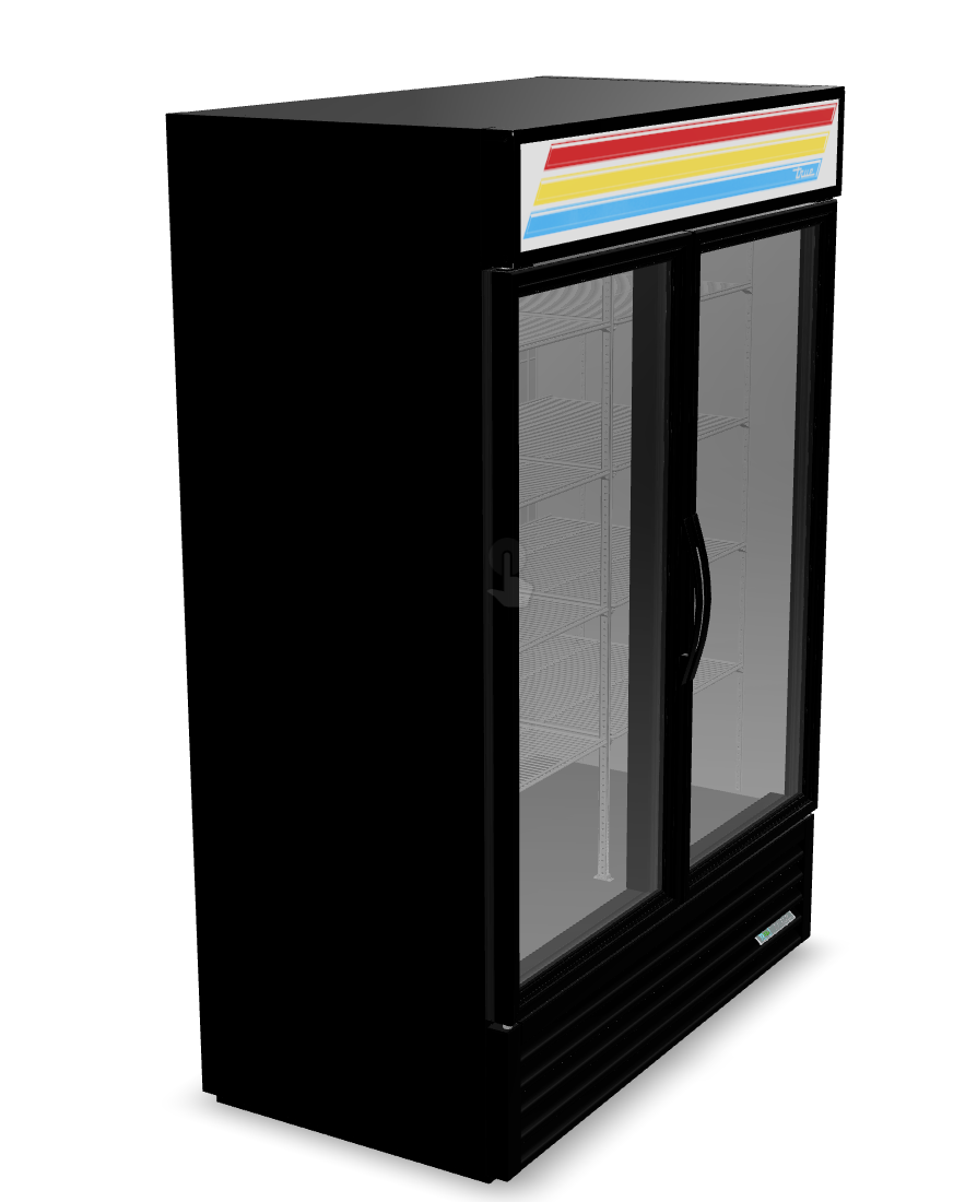 True GDM-49F-HC-TSL01, 54 1/8" Black Glass Door Merchandiser Freezer with LED Lighting