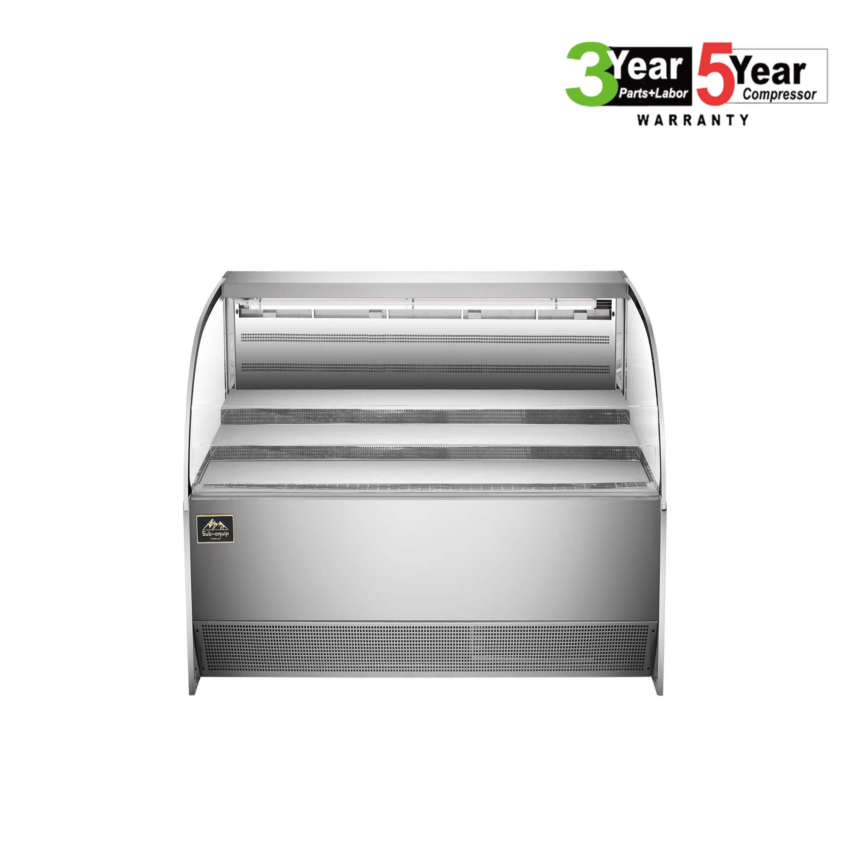 Sub-equip,36" Low Profile Horizontal Air Curtain Open Refrigerated Display Case, Grab and go Refrigerator ( W36" X D34"X H33") - Chefcoca
