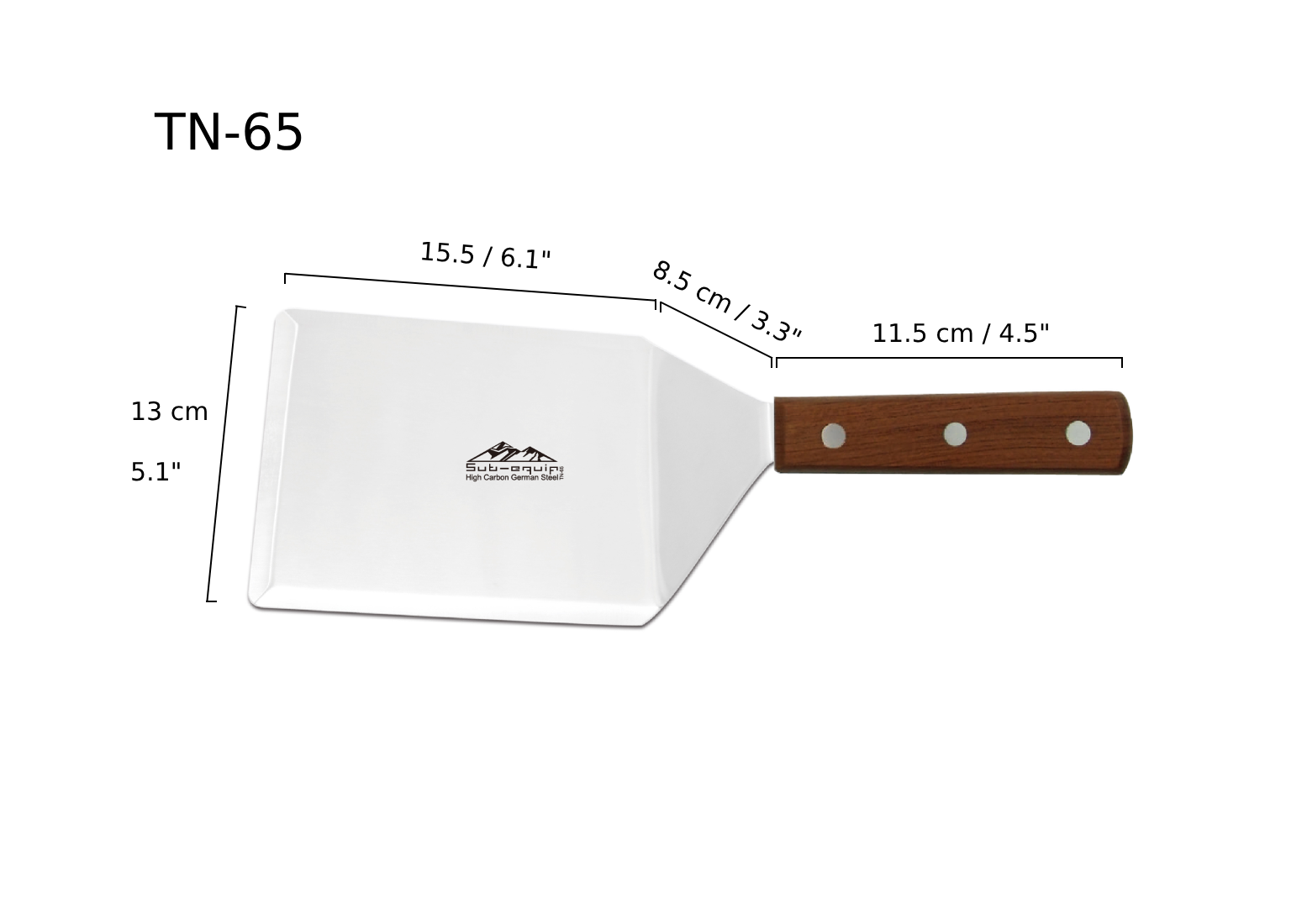 Sub-equip, 6x5" Turner, with Rosewood Handle (TN-65) - Chefcoca