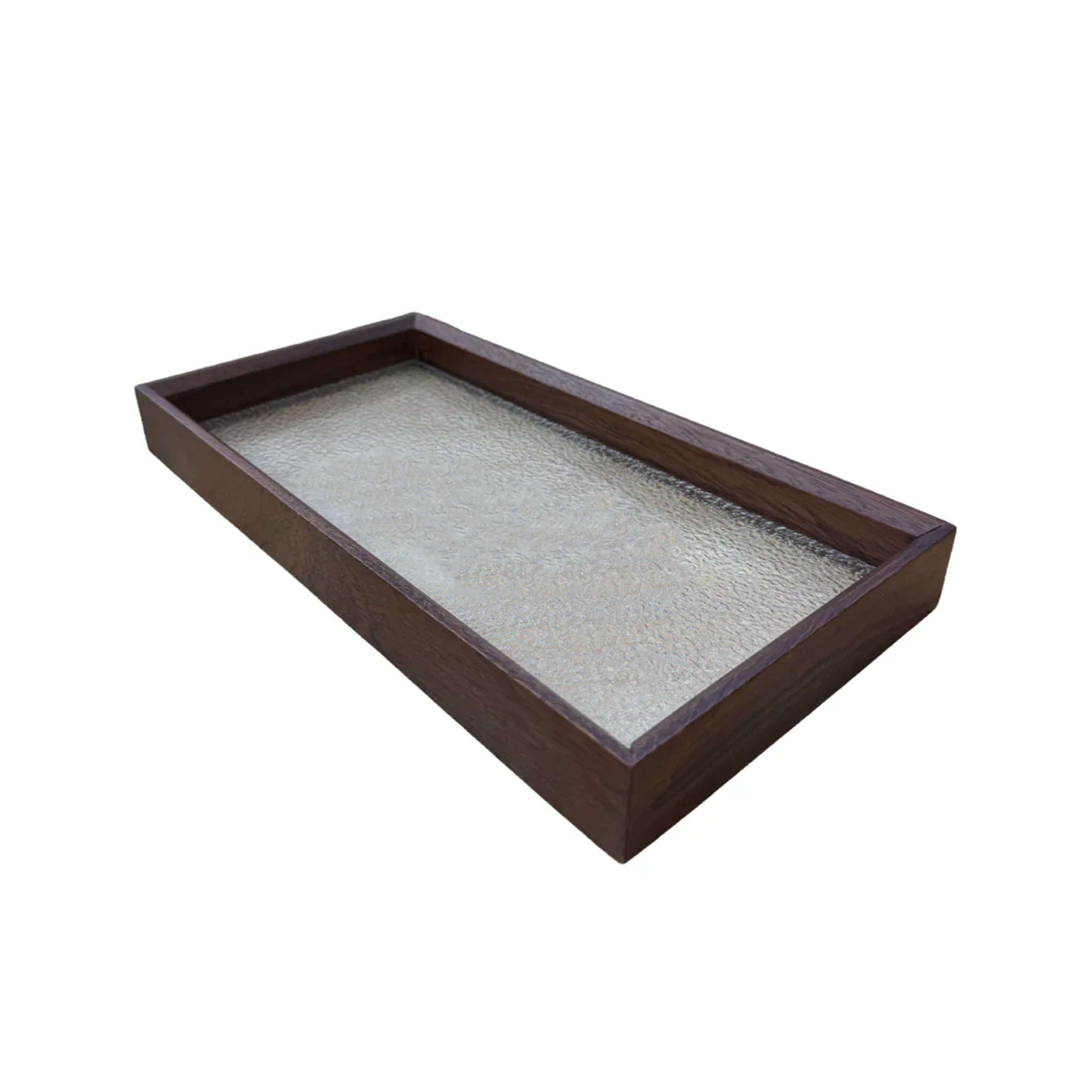 Chefco, Rectangular Glass Serving Plate with Wooden Frame (GSP-331704) - Chefcoca